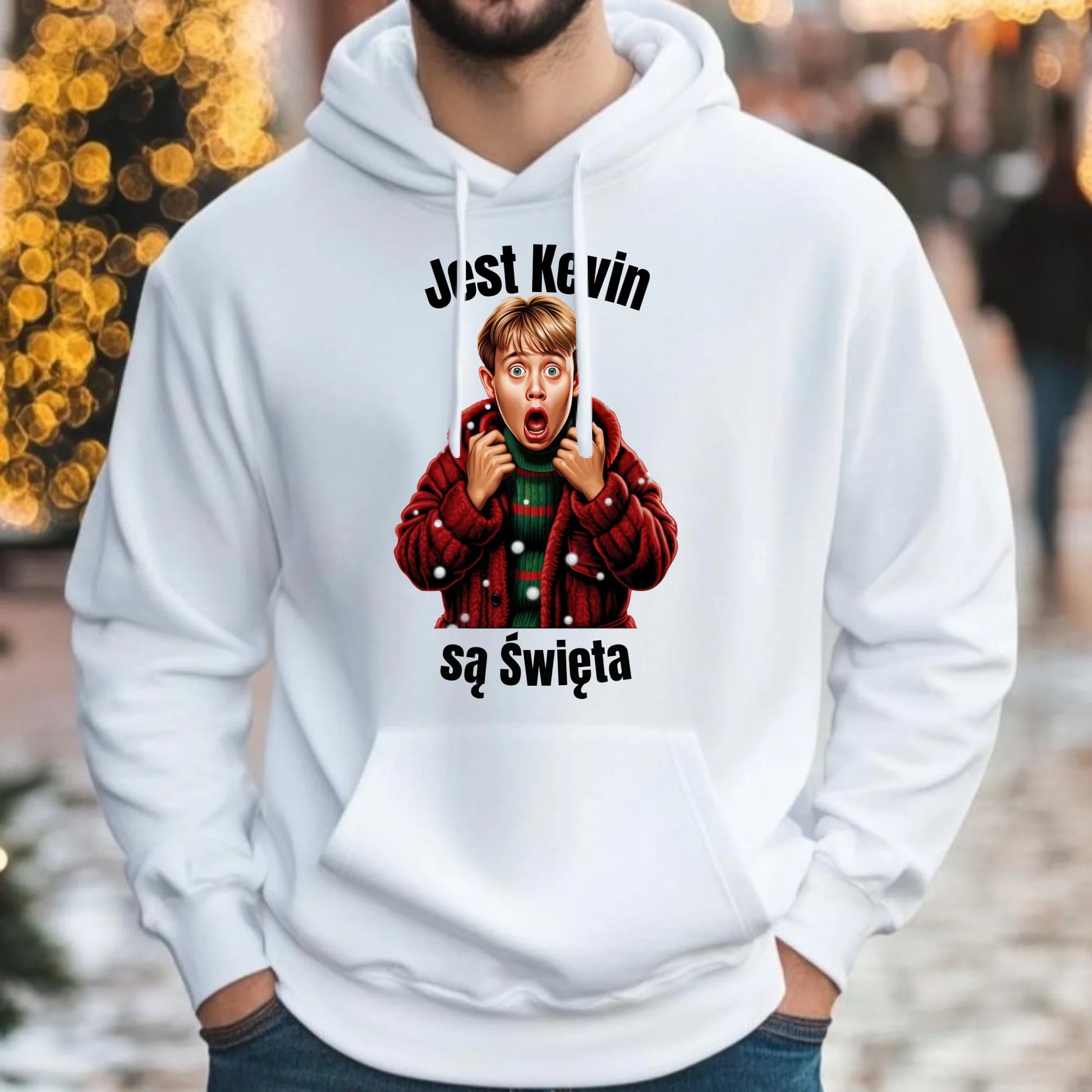 Bluza męska z kapturem świąteczna - Jest Kevin są święta BN27 - StoryCups.pl