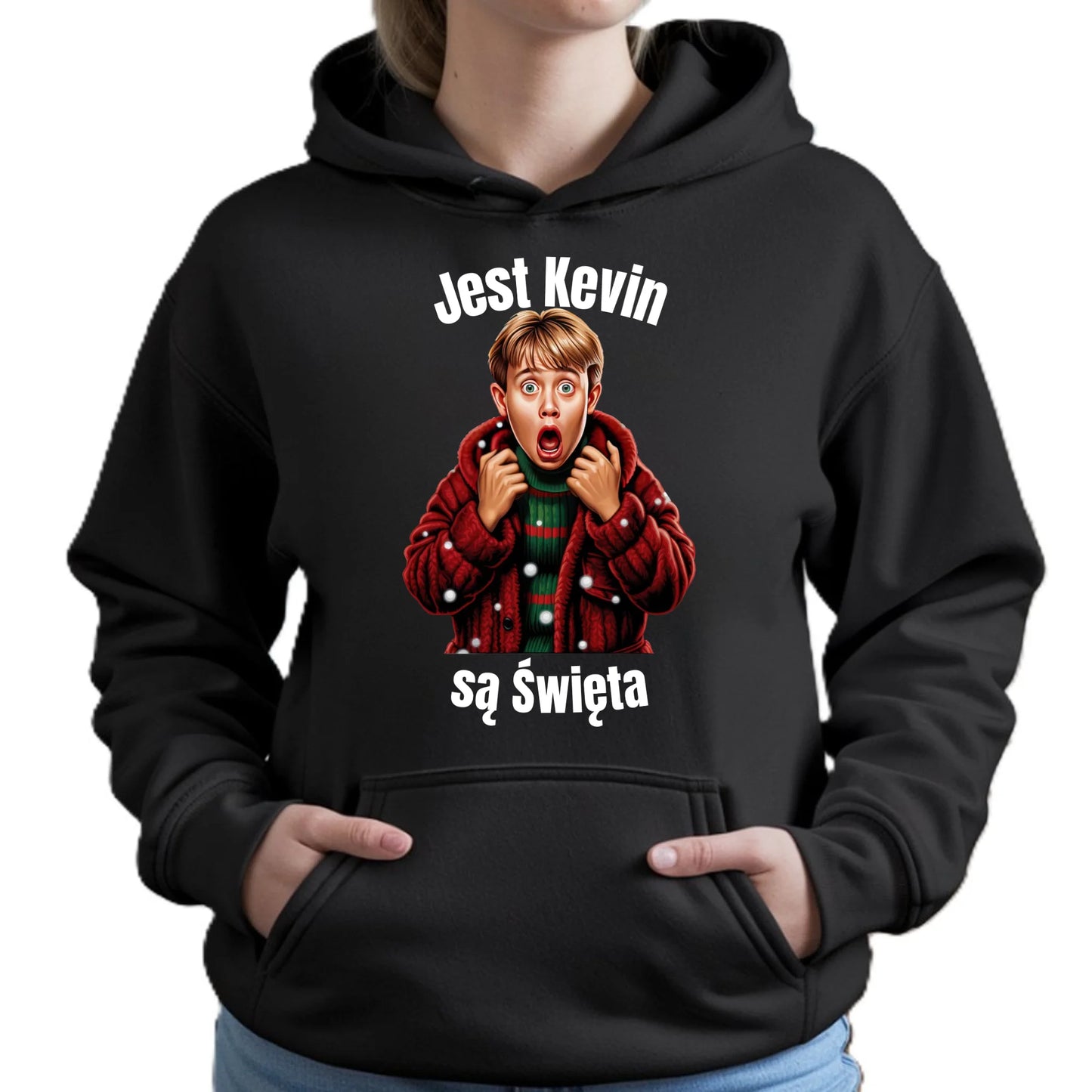 Bluza damska z kapturem świąteczna - Jest Kevin są święta BN27 - StoryCups.pl