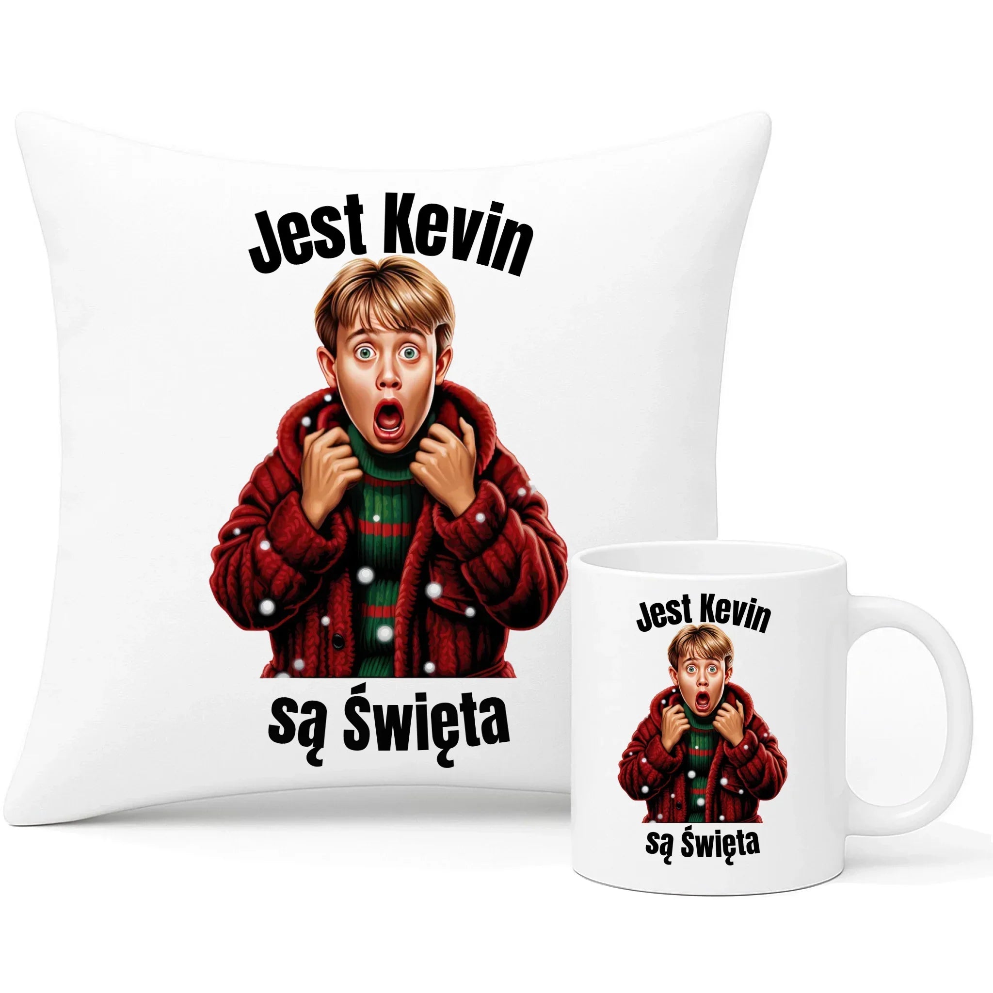 Zestaw poduszka i kubek świąteczny - Jest Kevin są święta BN27 - StoryCups.pl