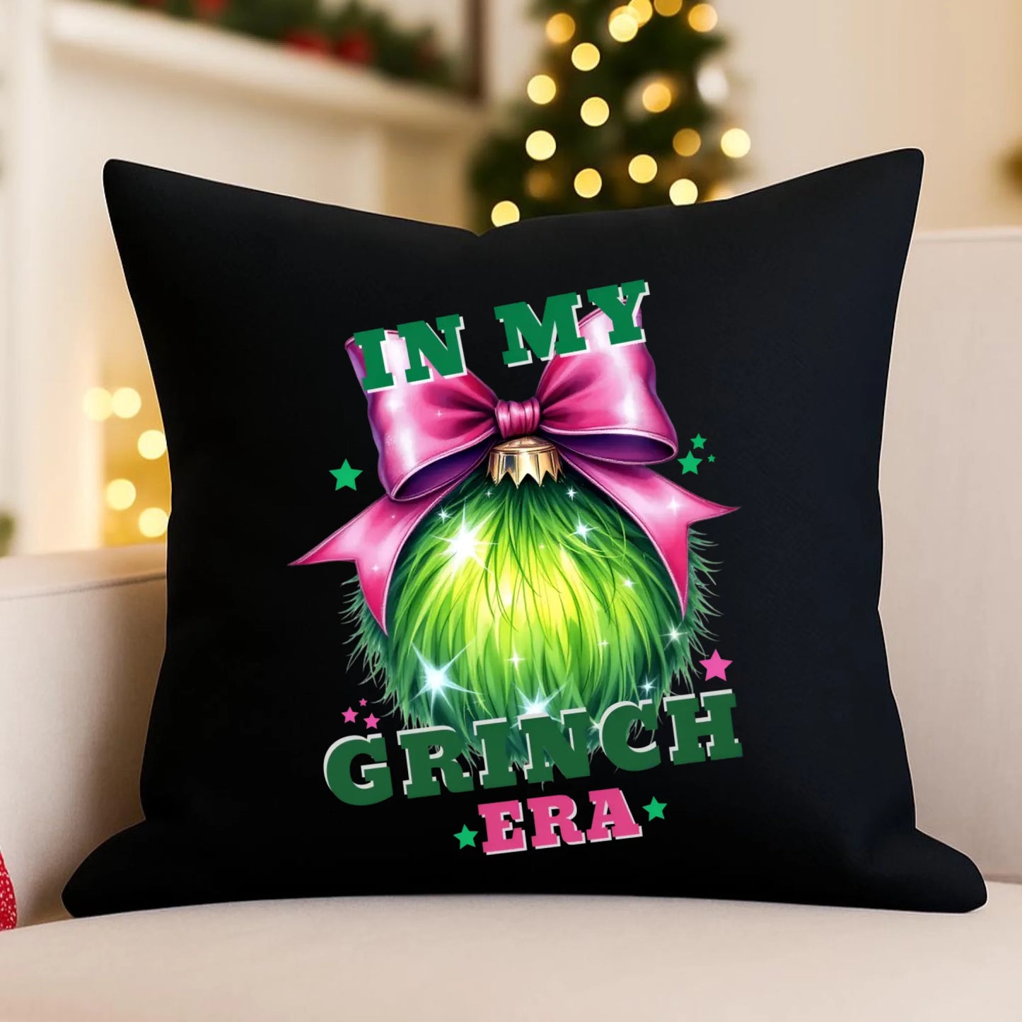 Poduszka dekoracyjna świąteczna - In my Grinch era BN26 - StoryCups.pl