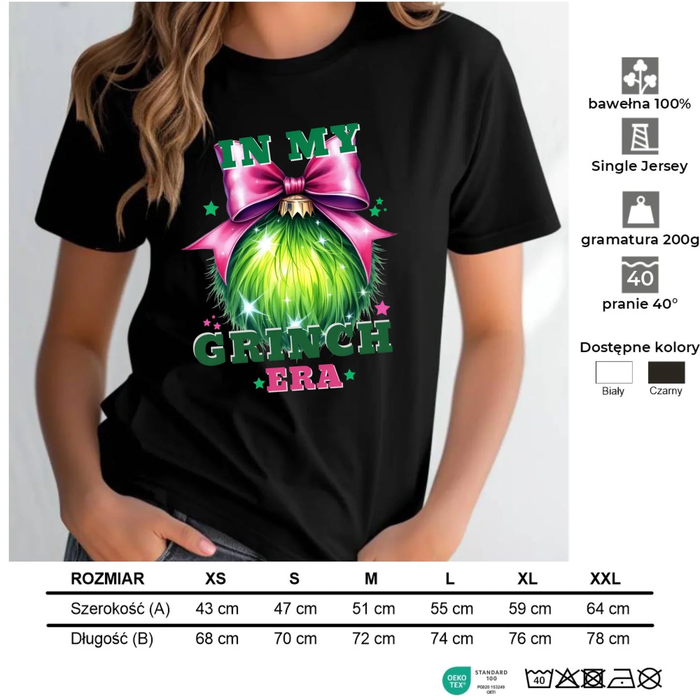 Koszulka damska świąteczna - In my Grinch era BN26 - StoryCups.pl