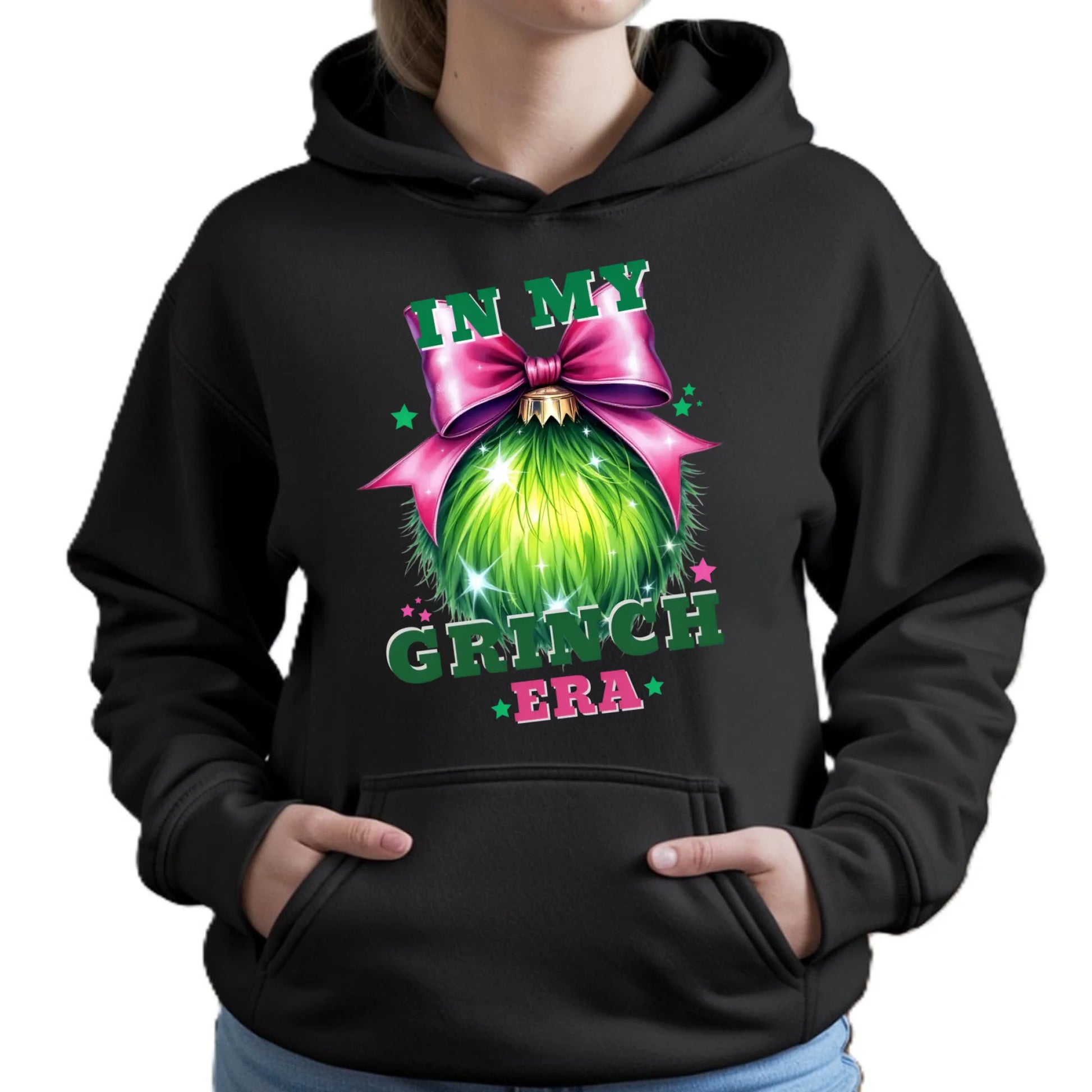 Bluza damska z kapturem świąteczna - In my Grinch era BN26 - StoryCups.pl