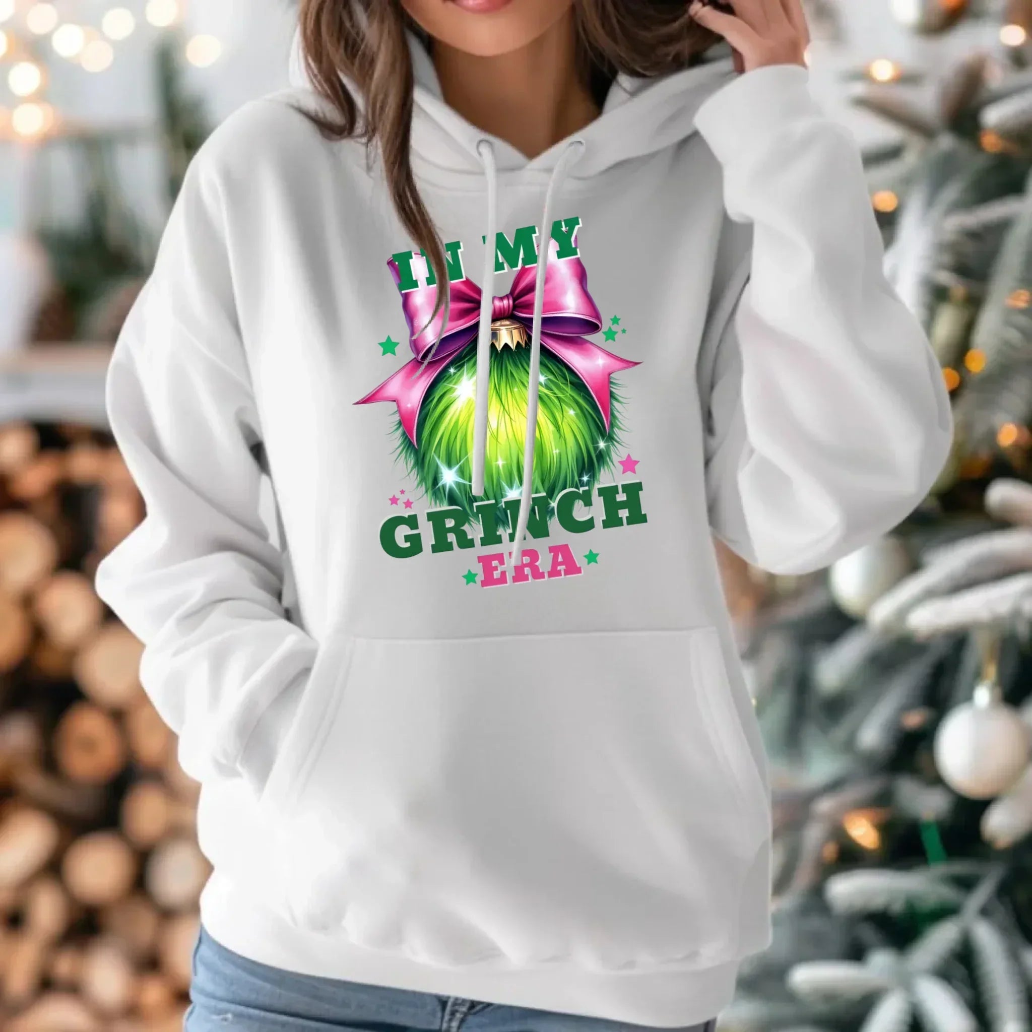 Bluza damska z kapturem świąteczna - In my Grinch era BN26 - StoryCups.pl