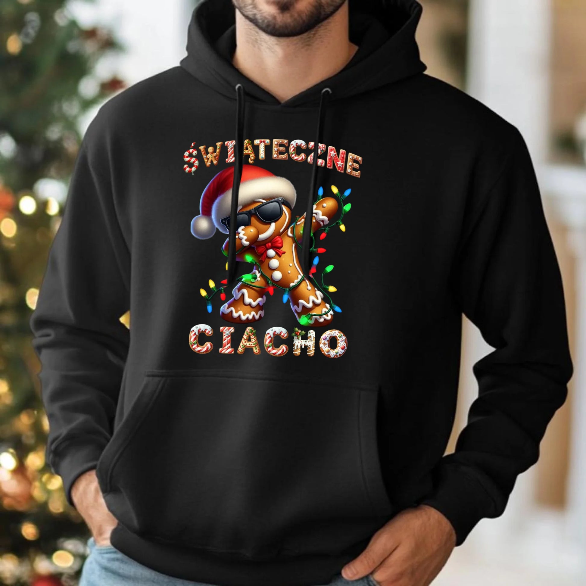 Bluza męska z kapturem świąteczna - Świąteczne Ciacho BN25 - StoryCups.pl