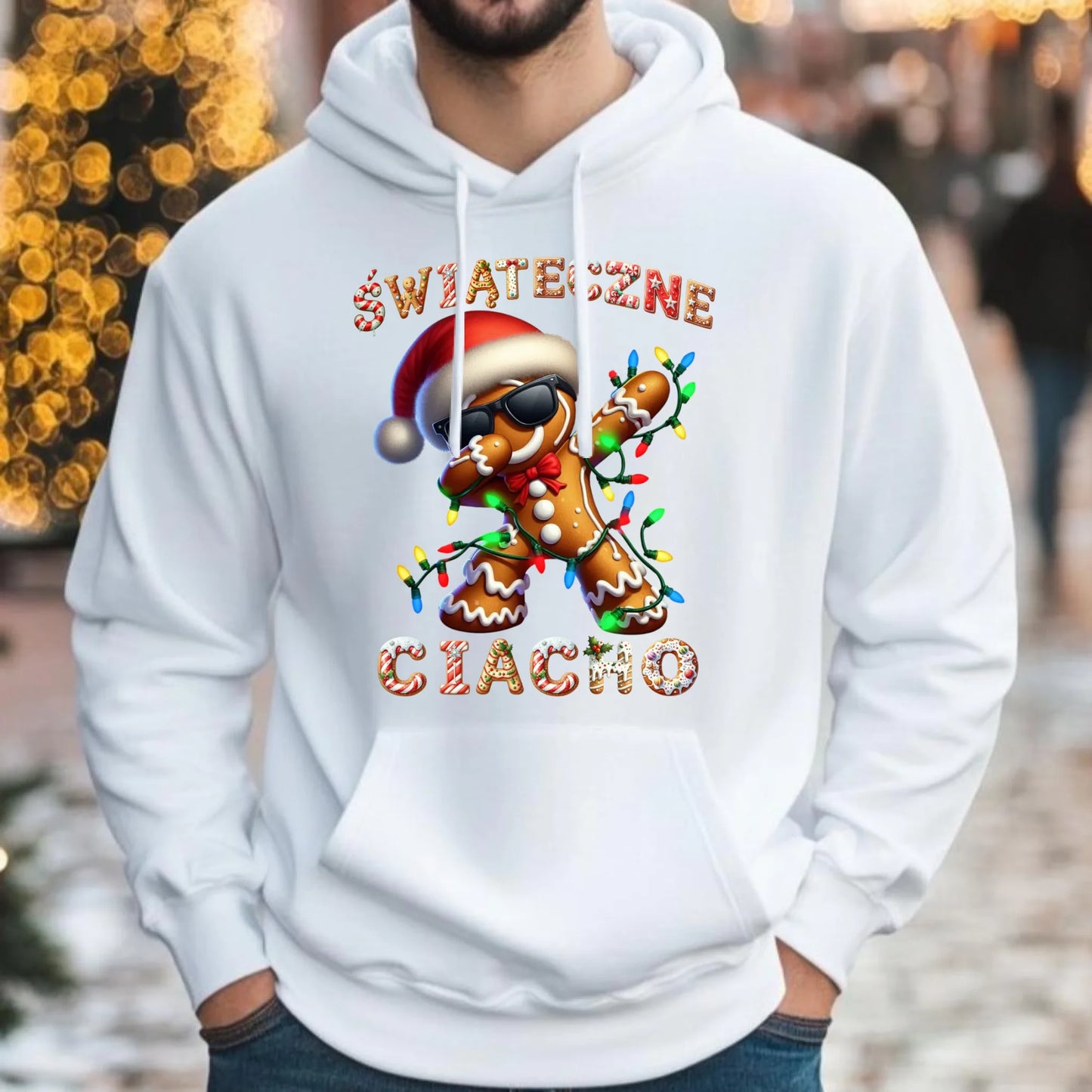 Bluza męska z kapturem świąteczna - Świąteczne Ciacho BN25 - StoryCups.pl