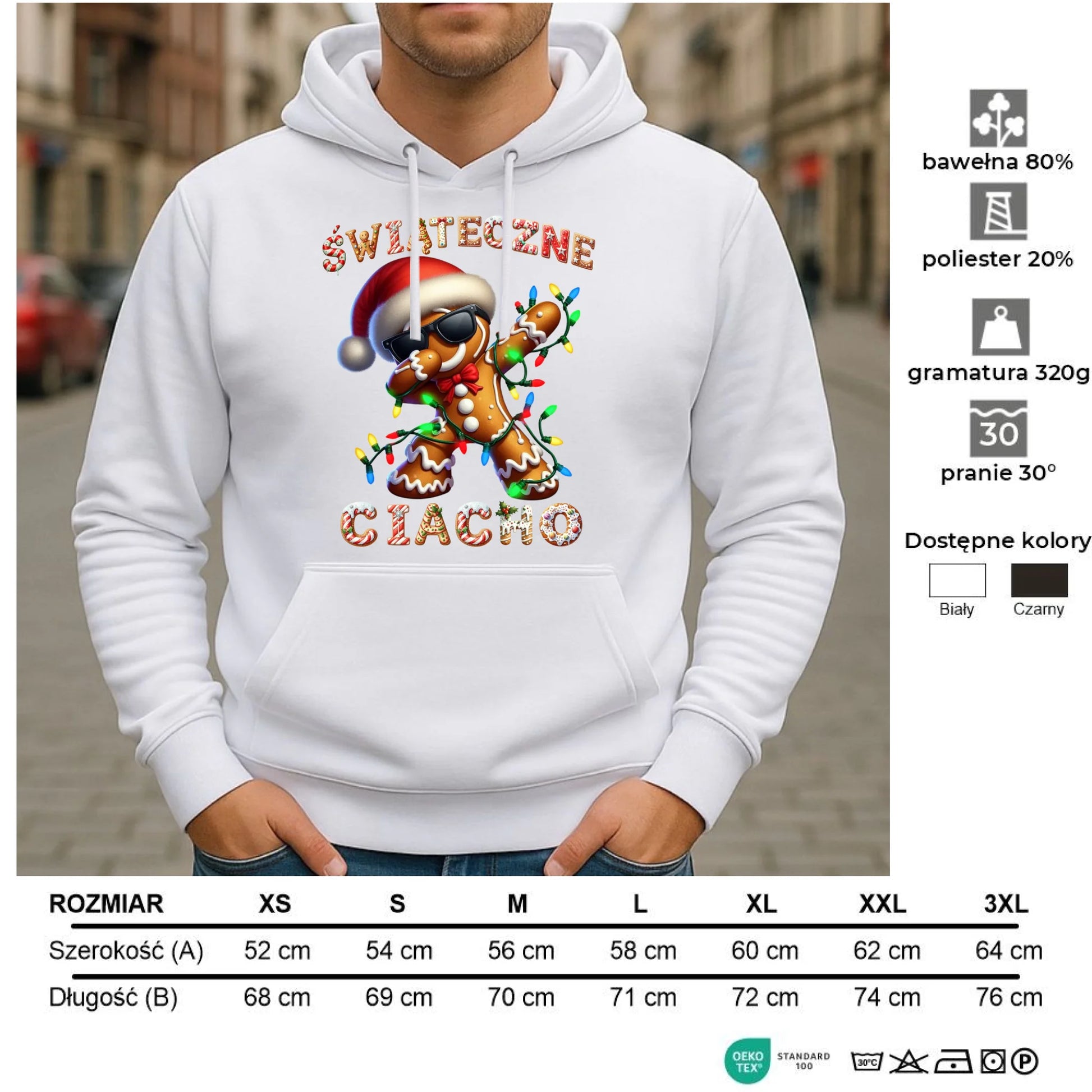 Bluza męska z kapturem świąteczna - Świąteczne Ciacho BN25 - StoryCups.pl