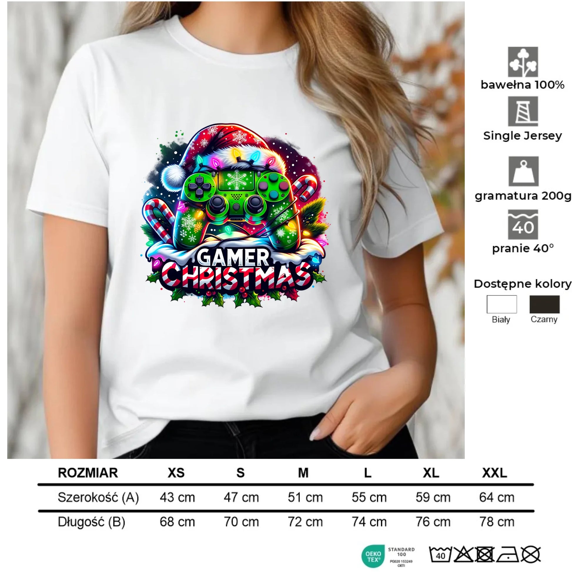 Koszulka damska świąteczna - prezent dla gracza - Christmas gamer BN22 - StoryCups.pl