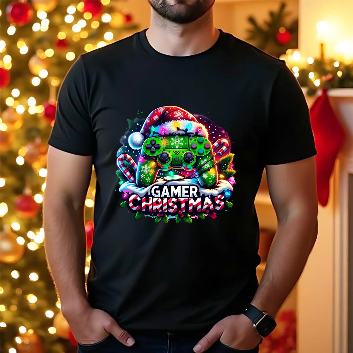 Koszulka męska świąteczna - prezent dla gracza - Christmas gamer BN22 - StoryCups.pl