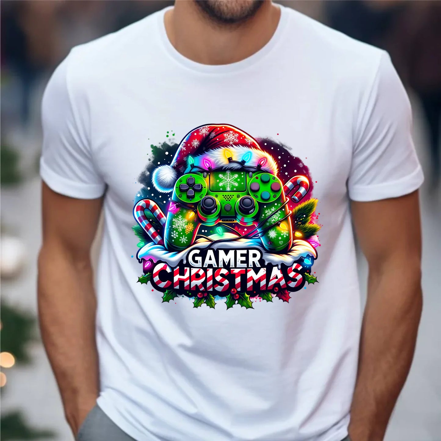 Koszulka męska świąteczna - prezent dla gracza - Christmas gamer BN22 - StoryCups.pl