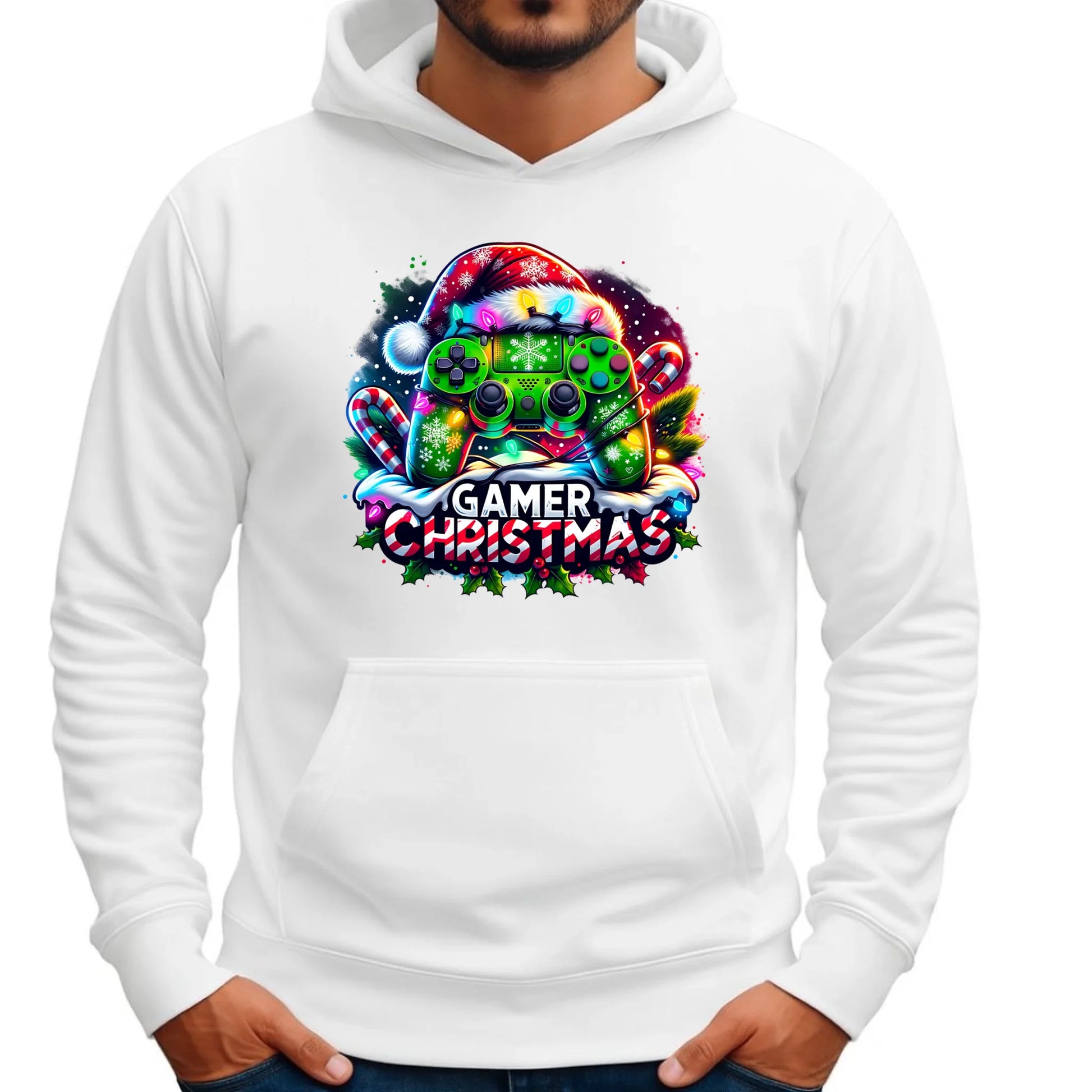 Bluza męska z kapturem świąteczna - prezent dla gracza - Christmas gamer BN22 - StoryCups.pl