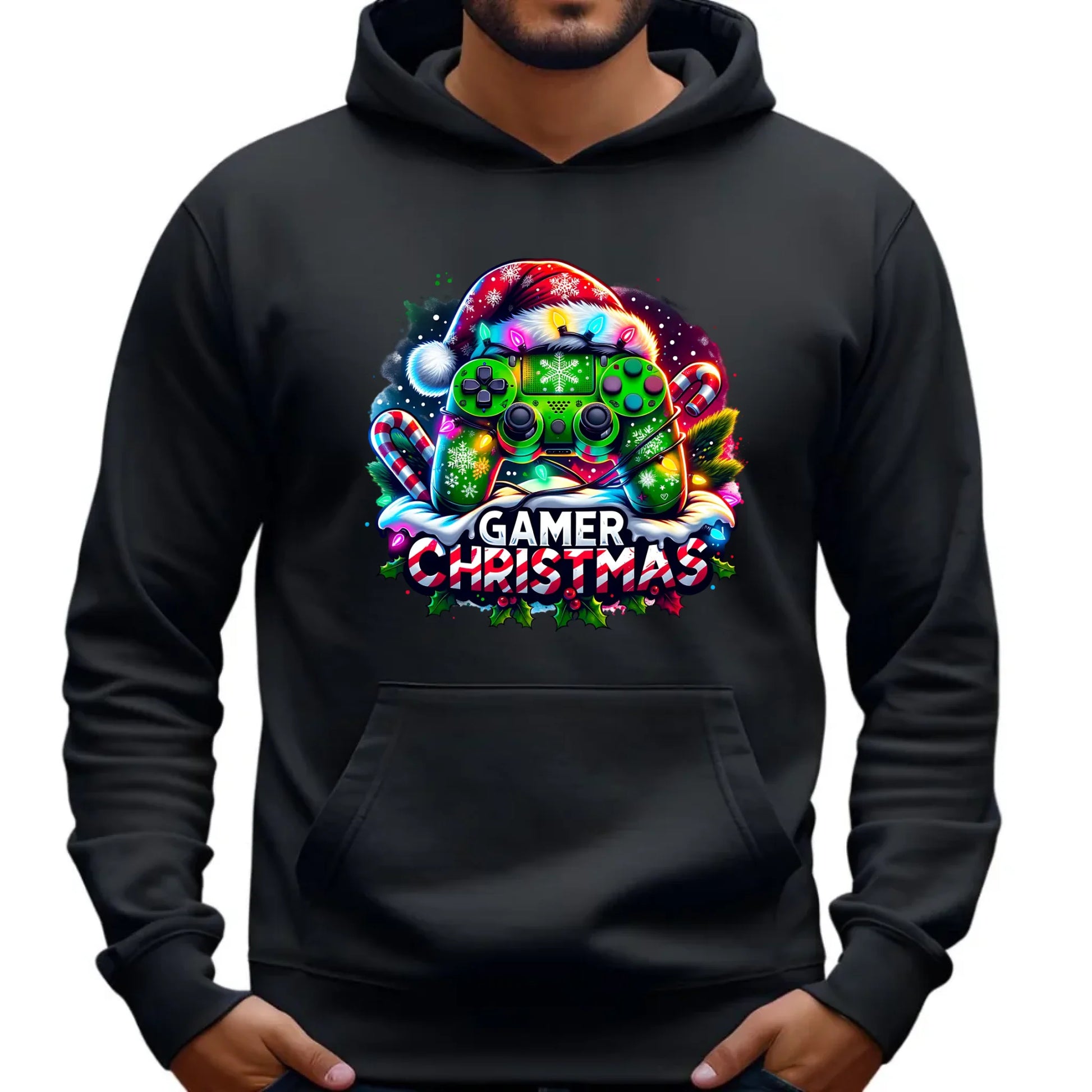 Bluza męska z kapturem świąteczna - prezent dla gracza - Christmas gamer BN22 - StoryCups.pl