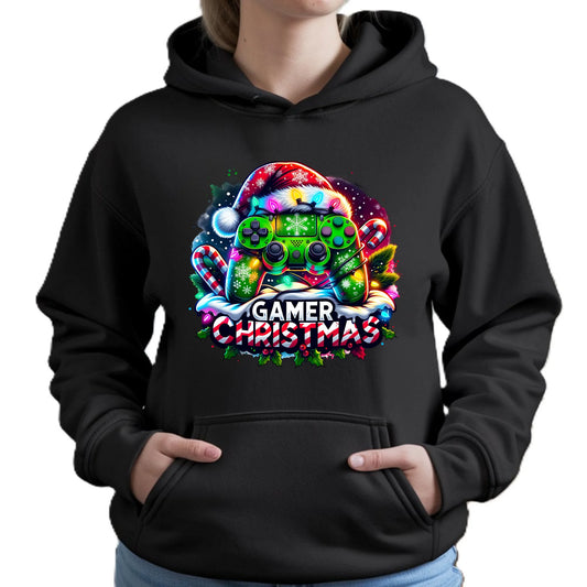 Bluza damska z kapturem świąteczna - prezent dla gracza - Christmas gamer BN22 - StoryCups.pl