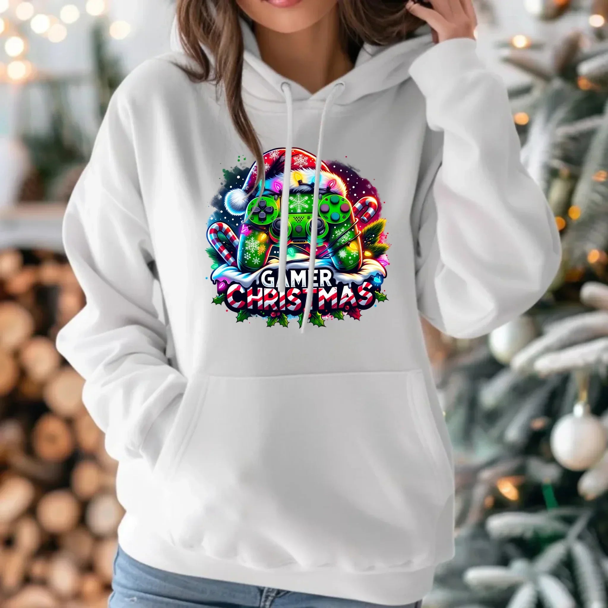 Bluza damska z kapturem świąteczna - prezent dla gracza - Christmas gamer BN22 - StoryCups.pl