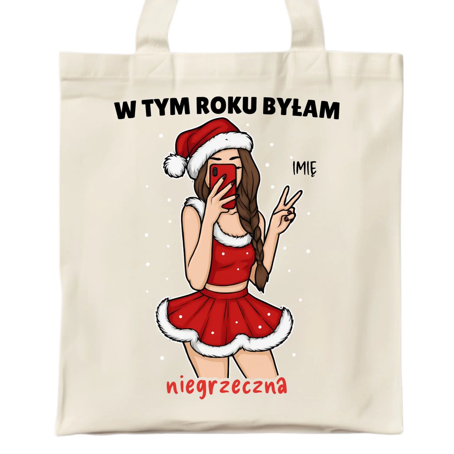 Torba świąteczna - W tym toku byłam niegrzeczna - personalizowana BN21 - StoryCups.pl