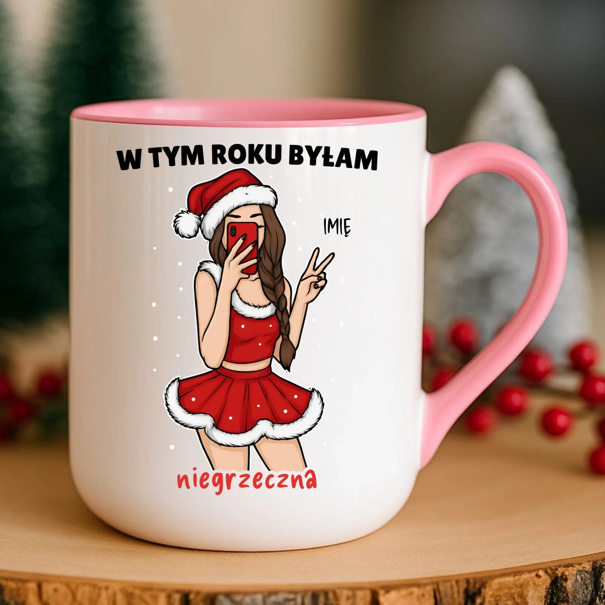Kubek elegant świąteczny - W tym toku byłam niegrzeczna - personalizowany BN21 - StoryCups.pl