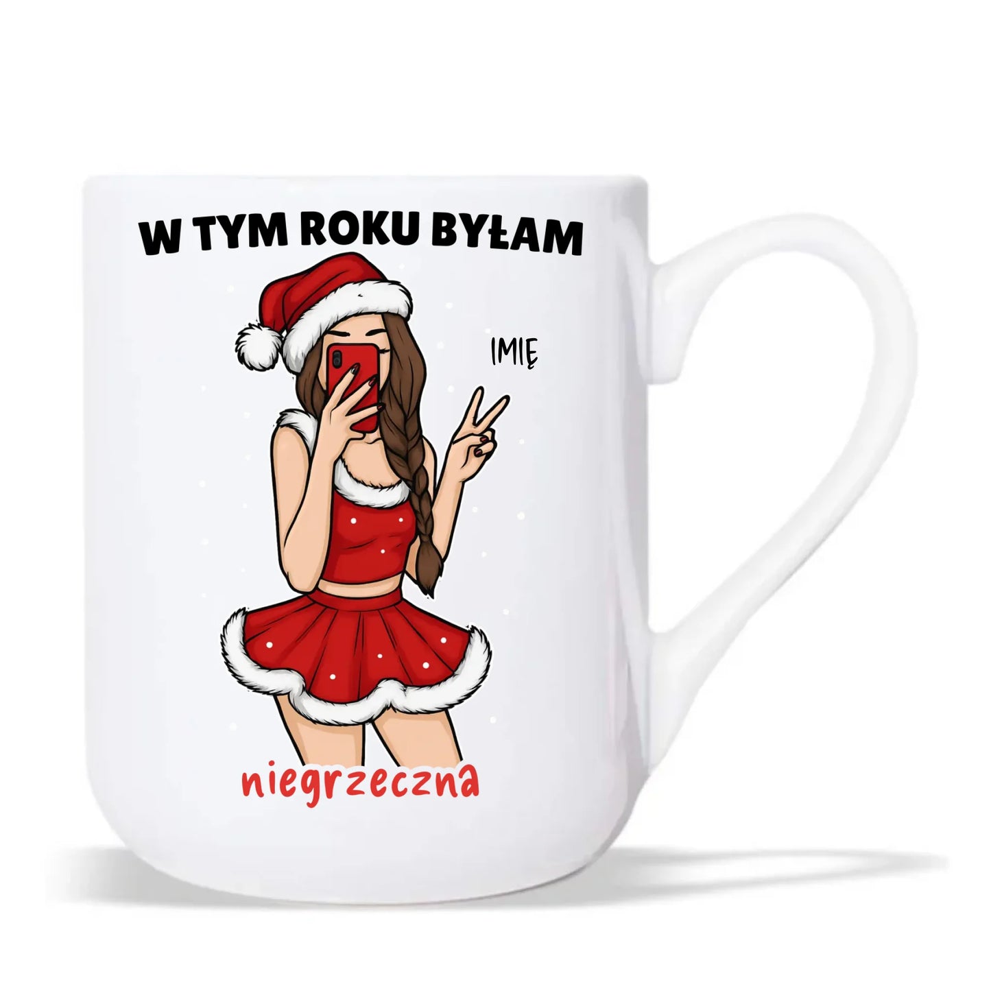 Kubek elegant świąteczny - W tym toku byłam niegrzeczna - personalizowany BN21 - StoryCups.pl