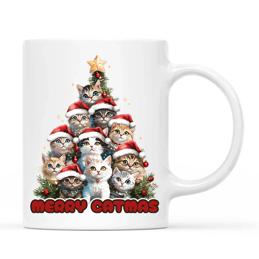 Kubek świąteczny - Kocia choinka Merry Catmas BN20 - StoryCups.pl