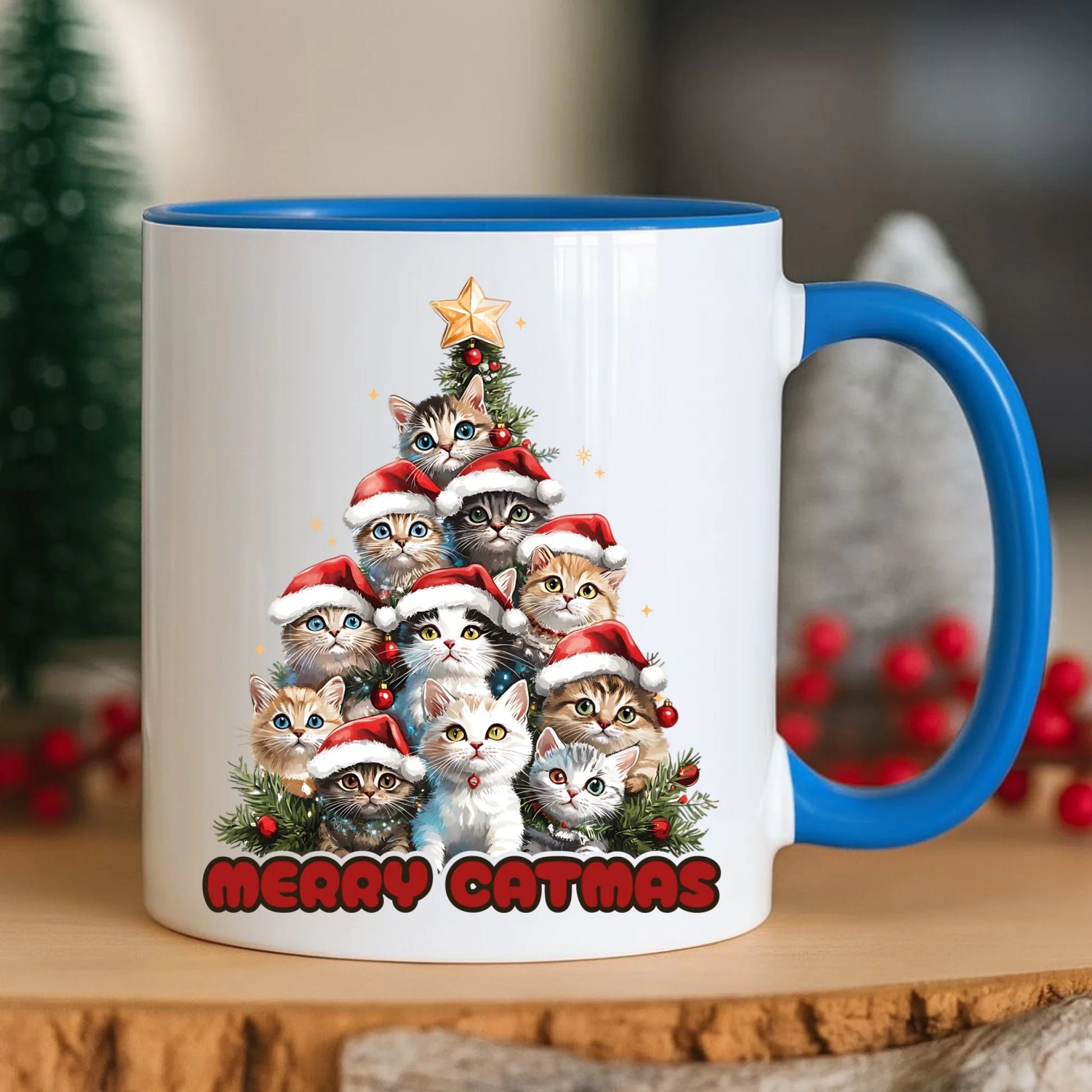 Kubek świąteczny - Kocia choinka Merry Catmas BN20 - StoryCups.pl