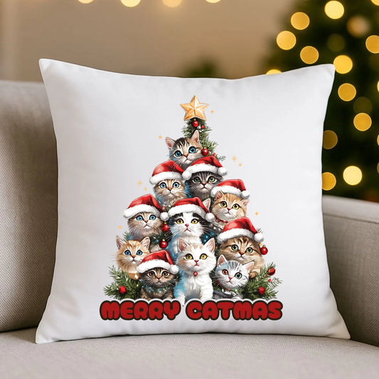 Poduszka świąteczna - Kocia choinka Merry Catmas BN20 - StoryCups.pl