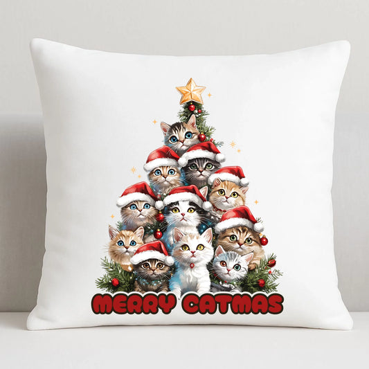 Poduszka świąteczna - Kocia choinka Merry Catmas BN20 - StoryCups.pl