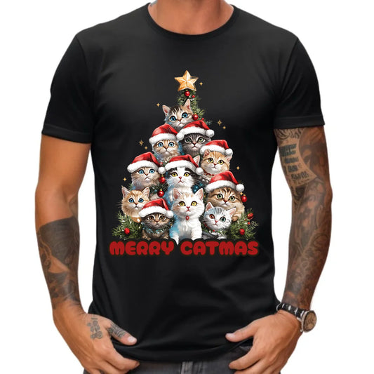 Koszulka męska świąteczna - Kocia choinka Merry Catmas BN20 - StoryCups.pl