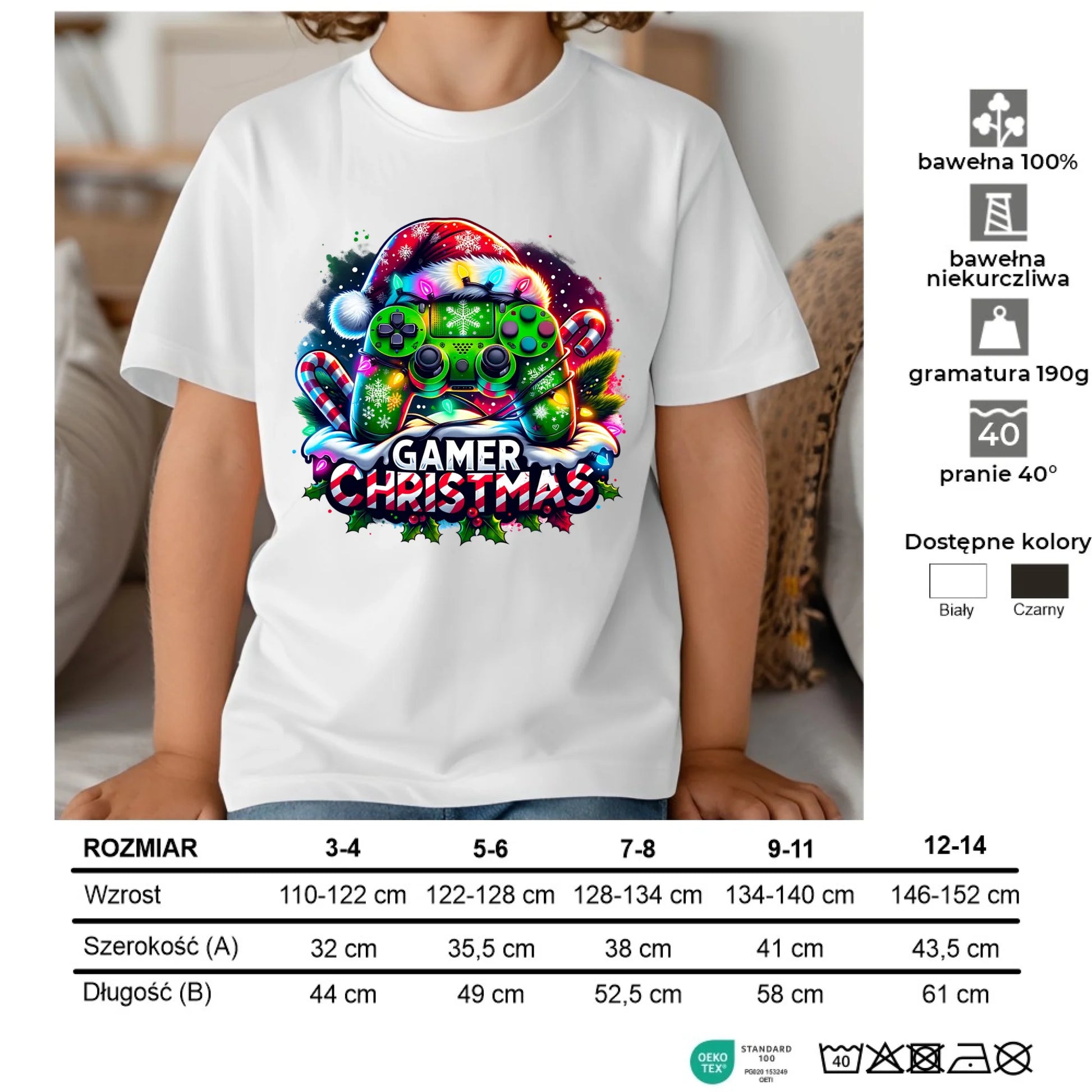 Koszulka dziecięca świąteczna - prezent dla gracza - Christmas gamer BN22 - StoryCups.pl