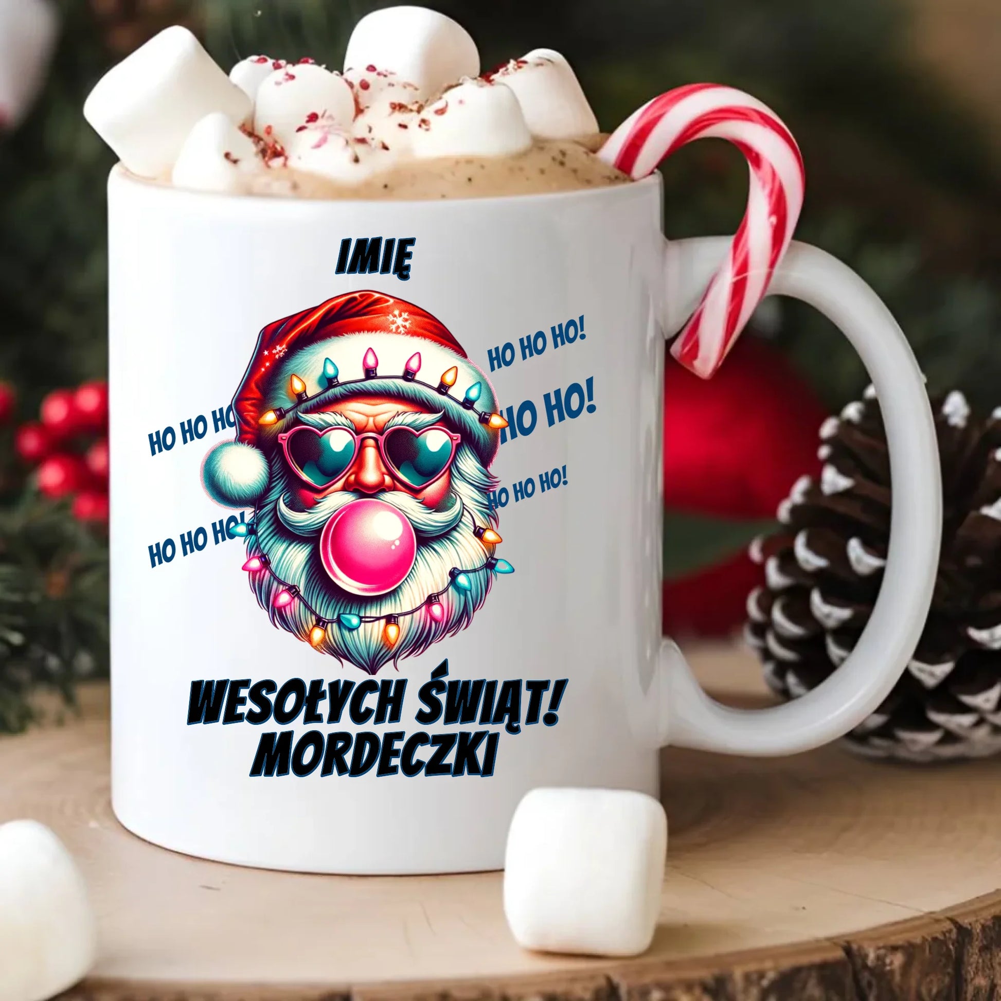 Kubek świąteczny - Mikołaj Wesołych Świąt Mordeczki - personalizowany BN17 - StoryCups.pl