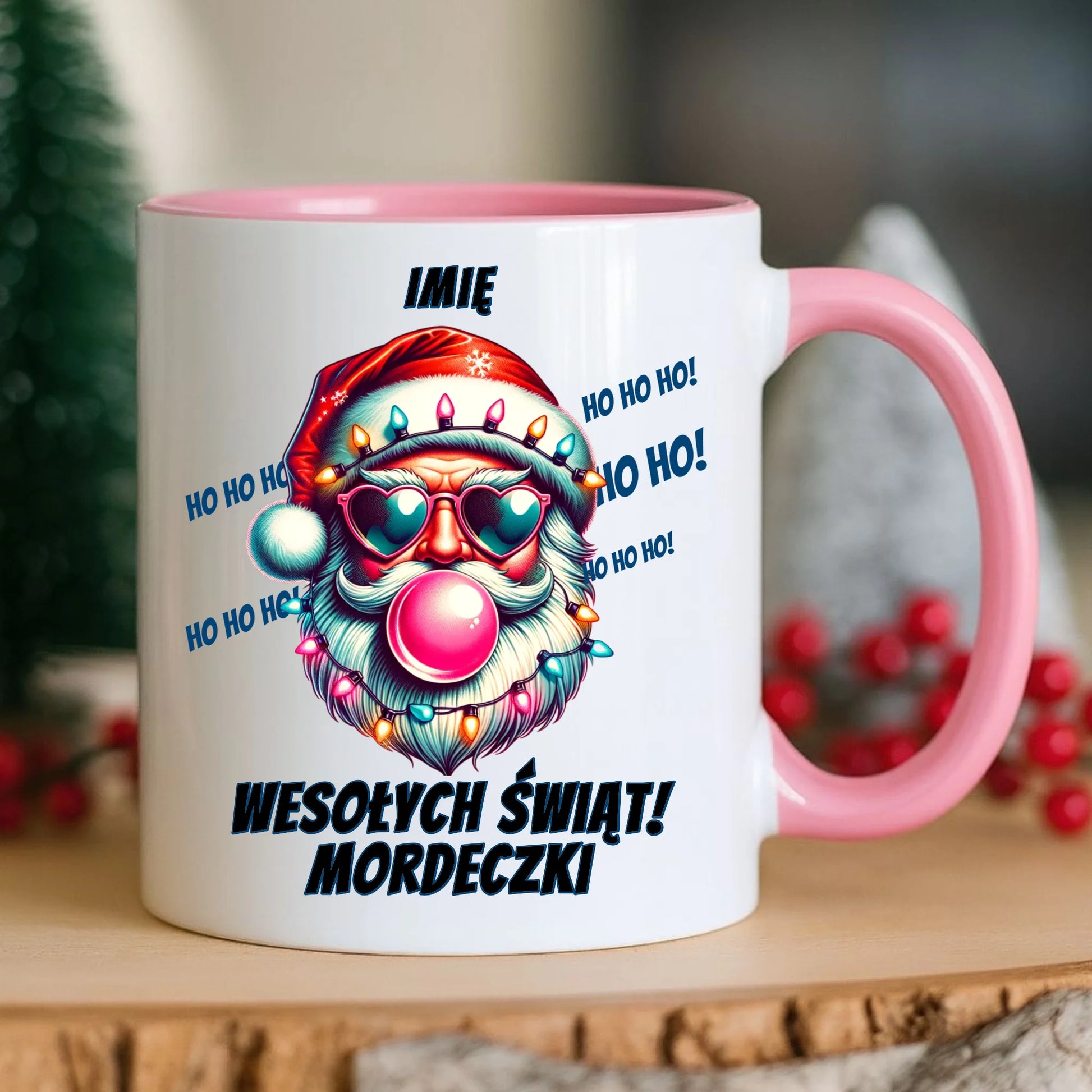 Kubek świąteczny - Mikołaj Wesołych Świąt Mordeczki - personalizowany BN17 - StoryCups.pl