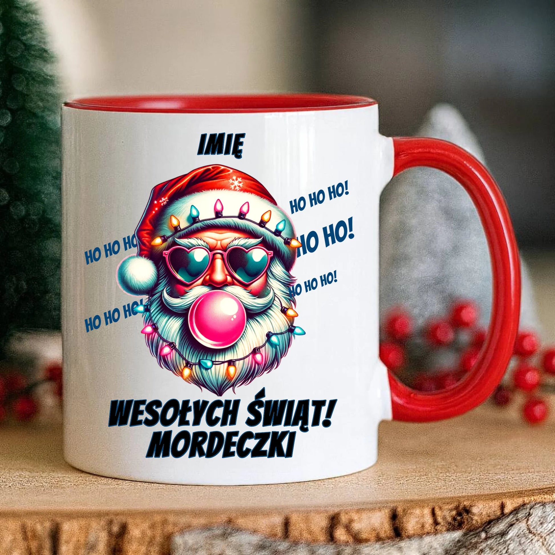 Kubek świąteczny - Mikołaj Wesołych Świąt Mordeczki - personalizowany BN17 - StoryCups.pl