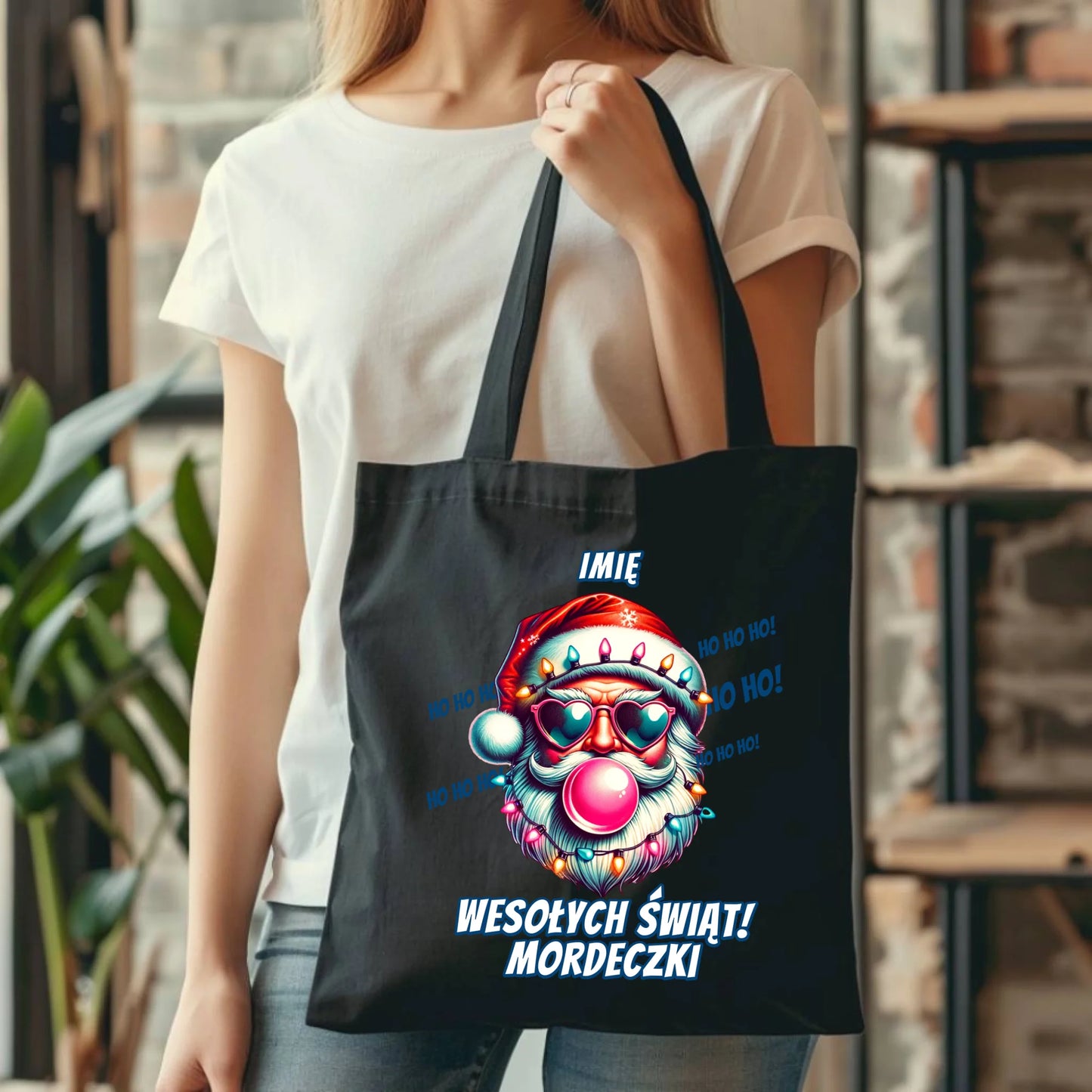 Torba świąteczna - Mikołaj Wesołych Świąt Mordeczki - personalizowana BN17 - StoryCups.pl