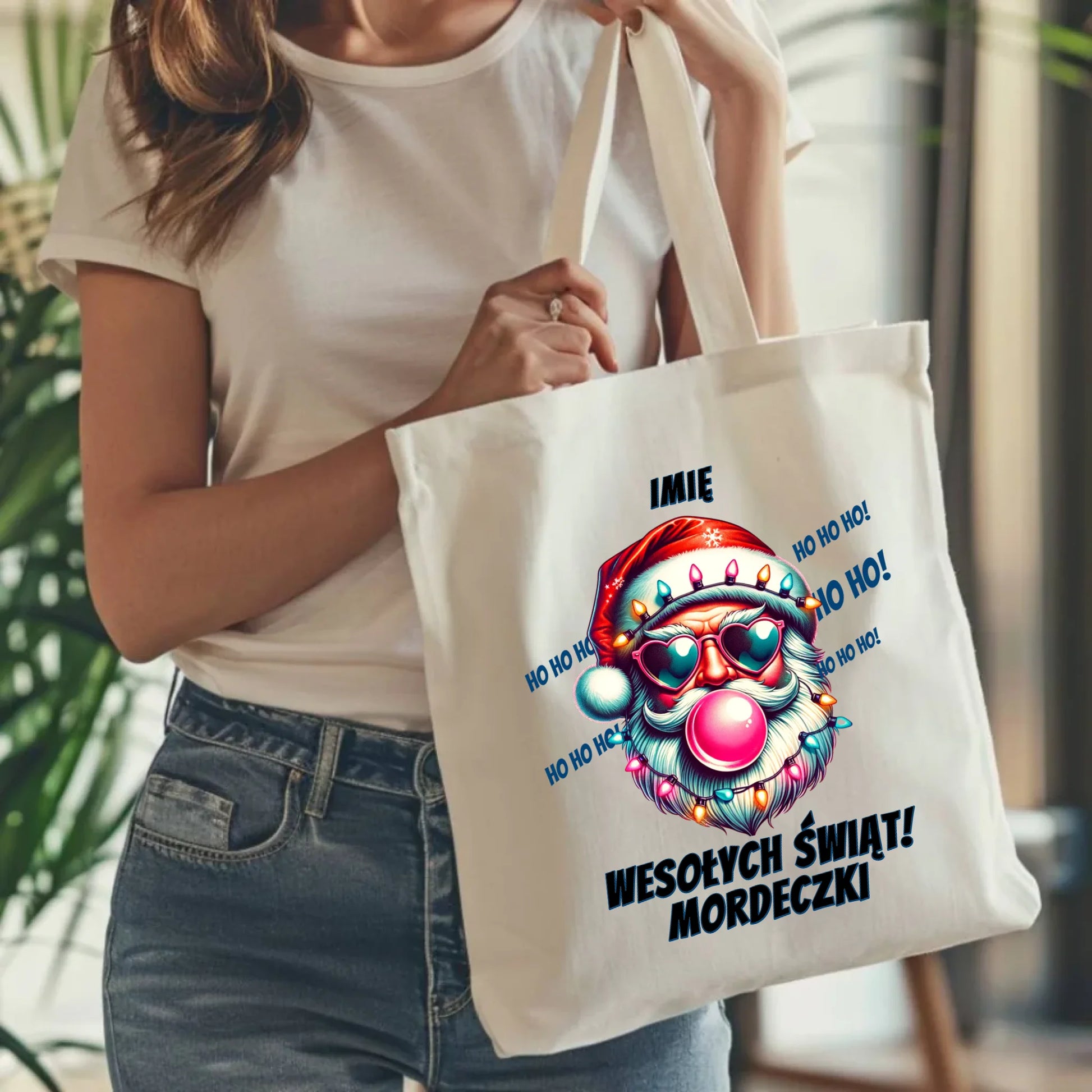 Torba świąteczna - Mikołaj Wesołych Świąt Mordeczki - personalizowana BN17 - StoryCups.pl