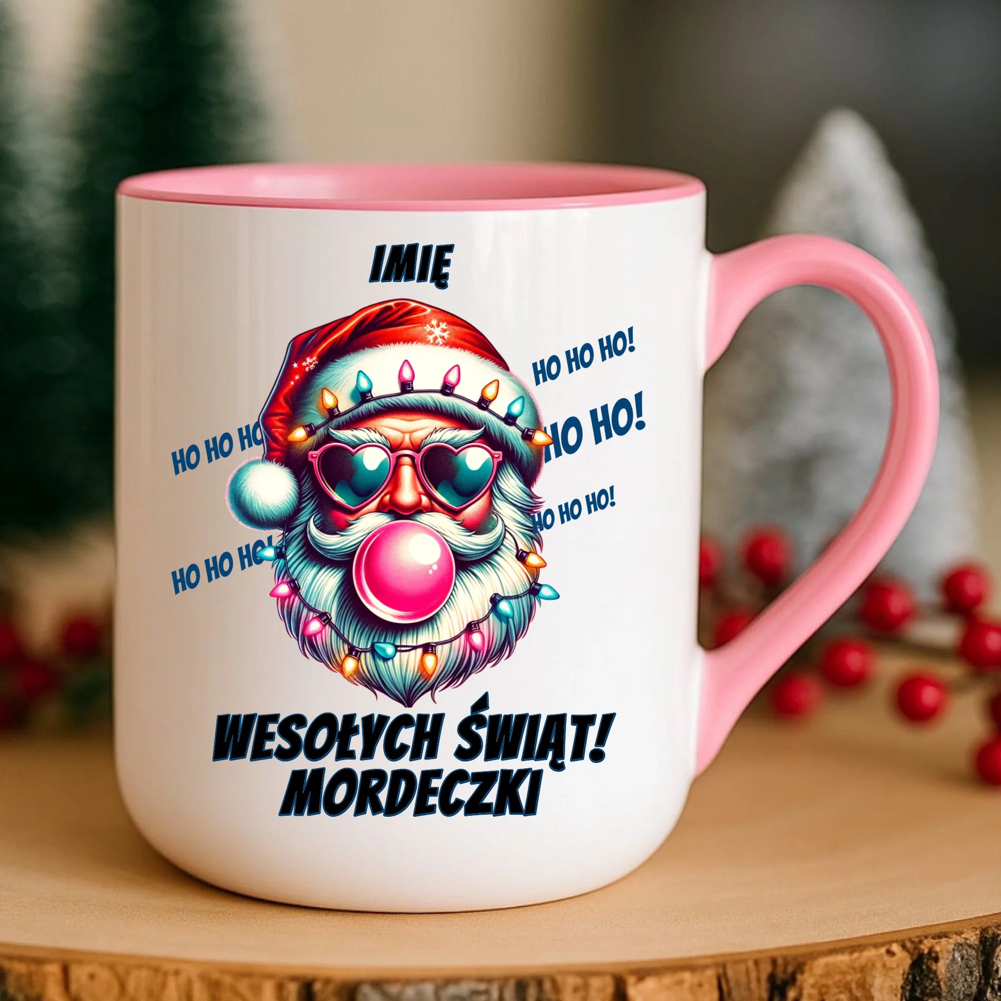 Kubek elegant świąteczny - Mikołaj Wesołych Świąt Mordeczki - personalizowany BN17 - StoryCups.pl