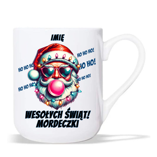 Kubek elegant świąteczny - Mikołaj Wesołych Świąt Mordeczki - personalizowany BN17 - StoryCups.pl