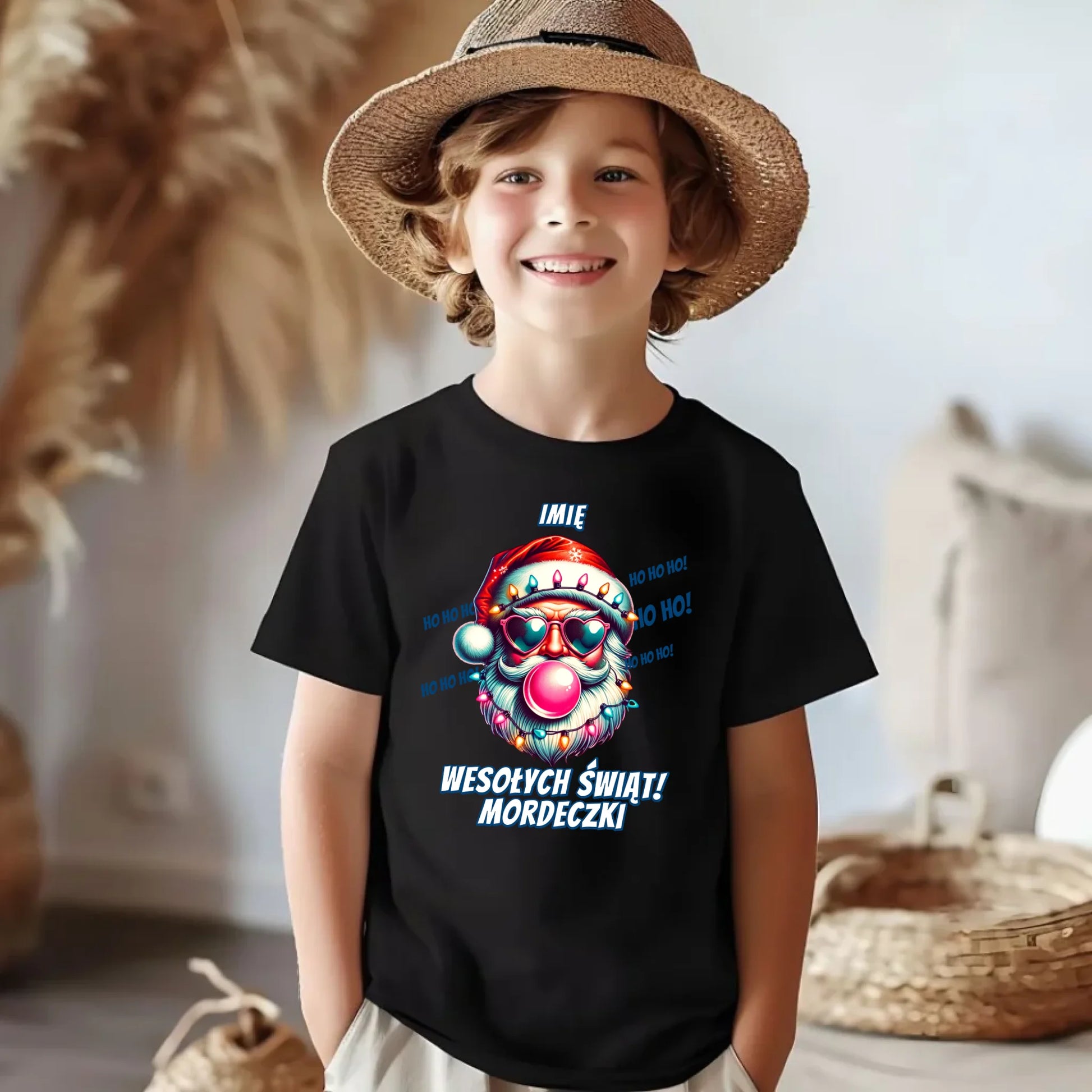 Koszulka dziecięca świąteczna - Mikołaj Wesołych Świąt Mordeczki - personalizowana BN17 - StoryCups.pl
