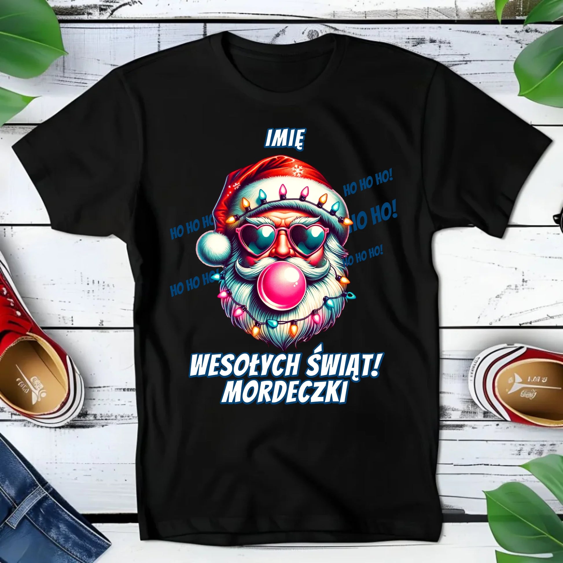 Koszulka dziecięca świąteczna - Mikołaj Wesołych Świąt Mordeczki - personalizowana BN17 - StoryCups.pl