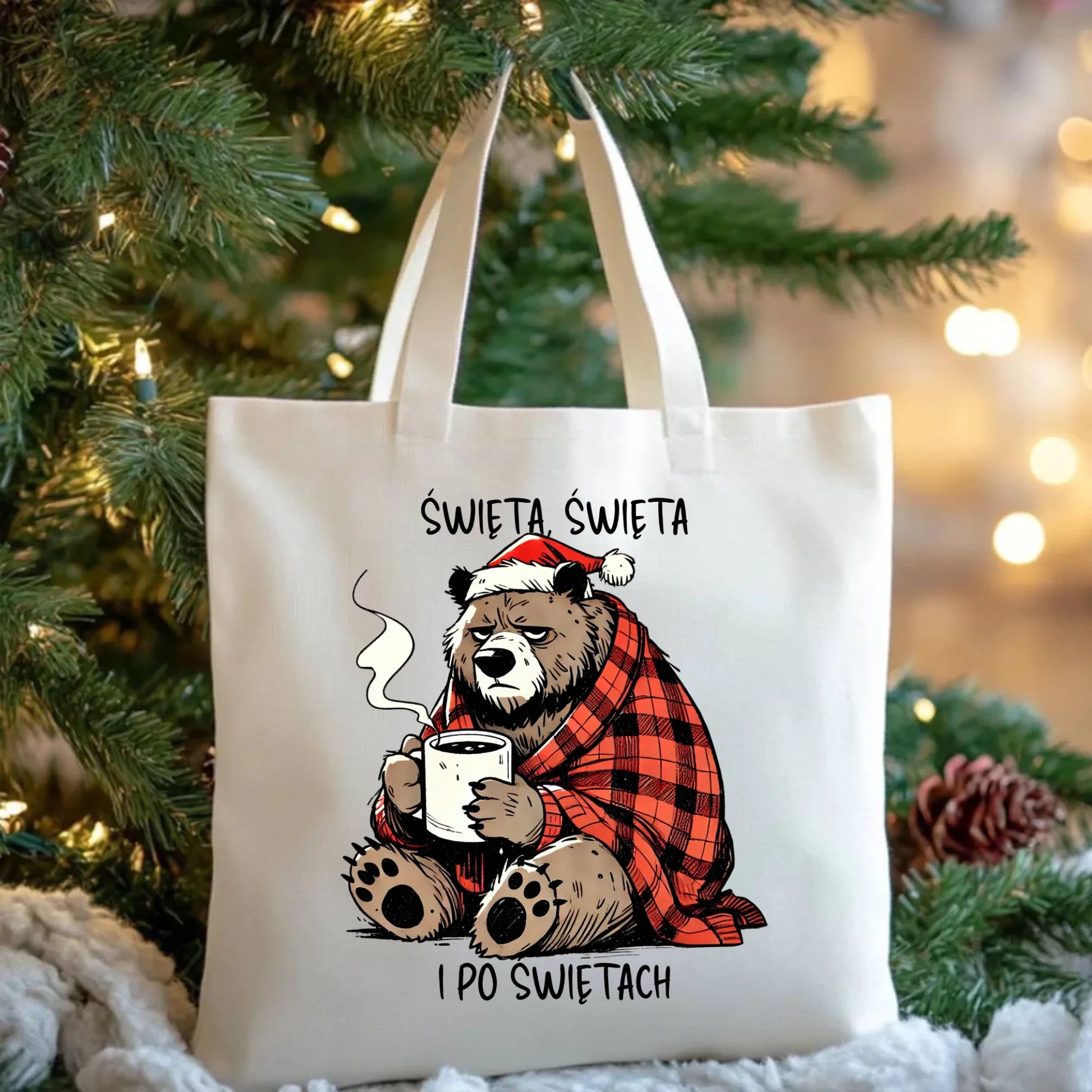 Torba świąteczna - Miś Święta, święta i po świętach BN16 - StoryCups.pl