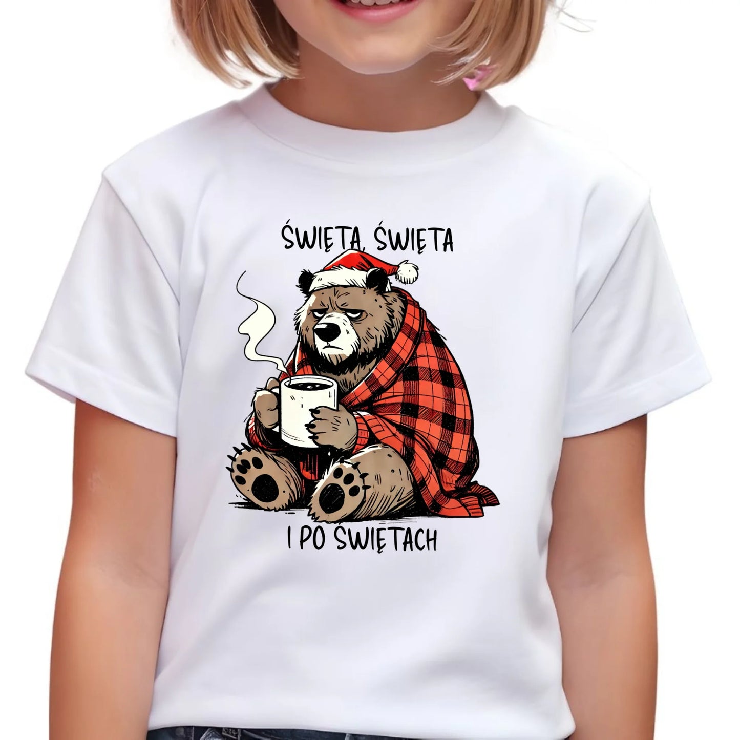 Koszulka dziecięca świąteczna - Miś Święta, święta i po świętach BN16 - StoryCups.pl