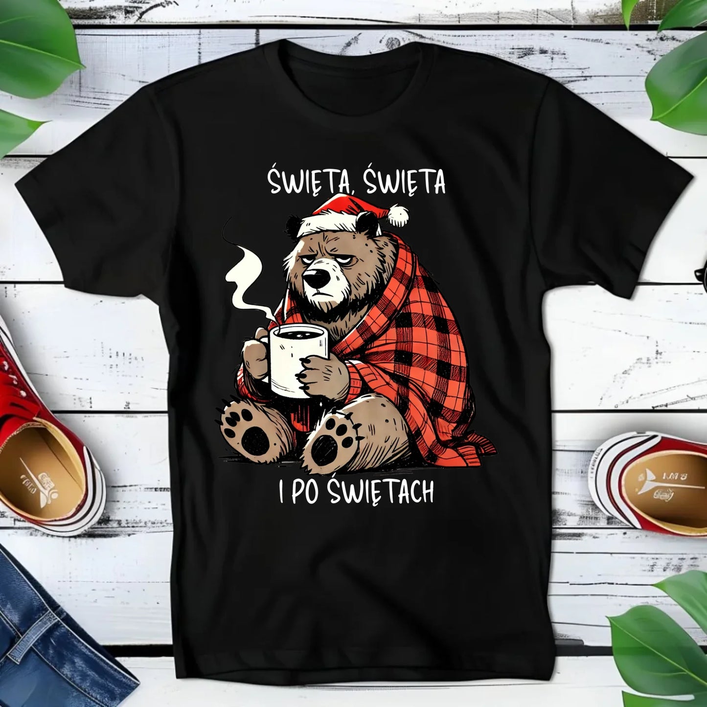 Koszulka dziecięca świąteczna - Miś Święta, święta i po świętach BN16 - StoryCups.pl