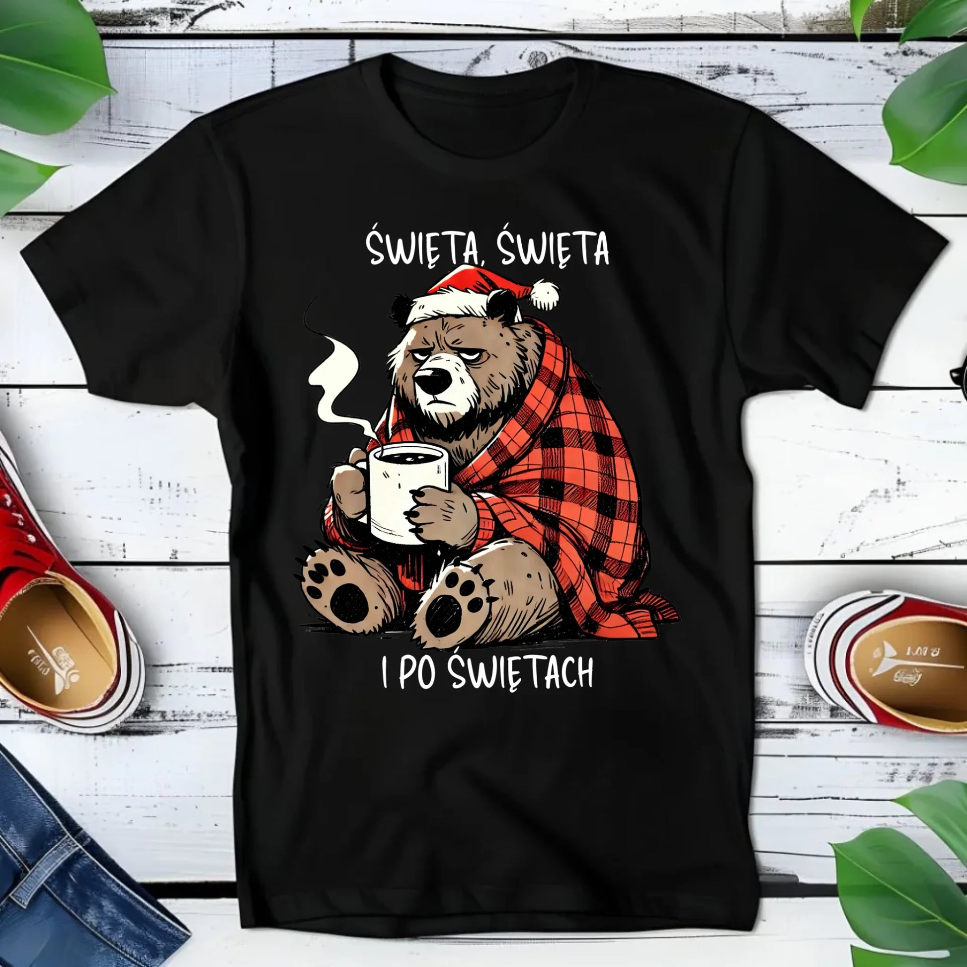 Koszulka dziecięca świąteczna - Miś Święta, święta i po świętach BN16 - StoryCups.pl