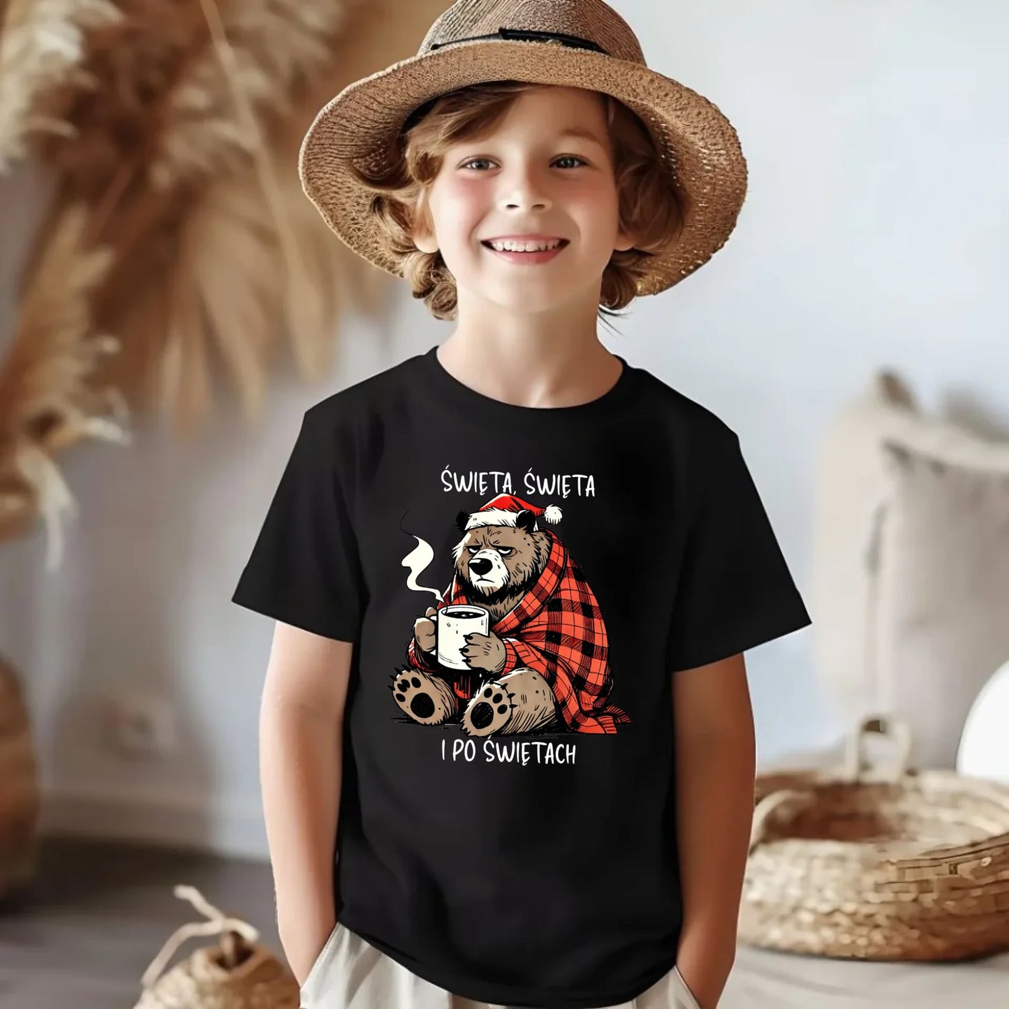 Koszulka dziecięca świąteczna - Miś Święta, święta i po świętach BN16 - StoryCups.pl