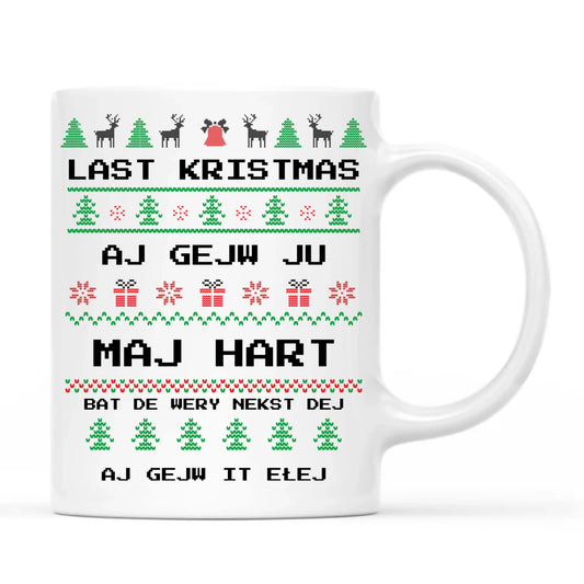 Kubek świąteczny - Last kristmas aj gejw ju maj hart BN13 - StoryCups.pl