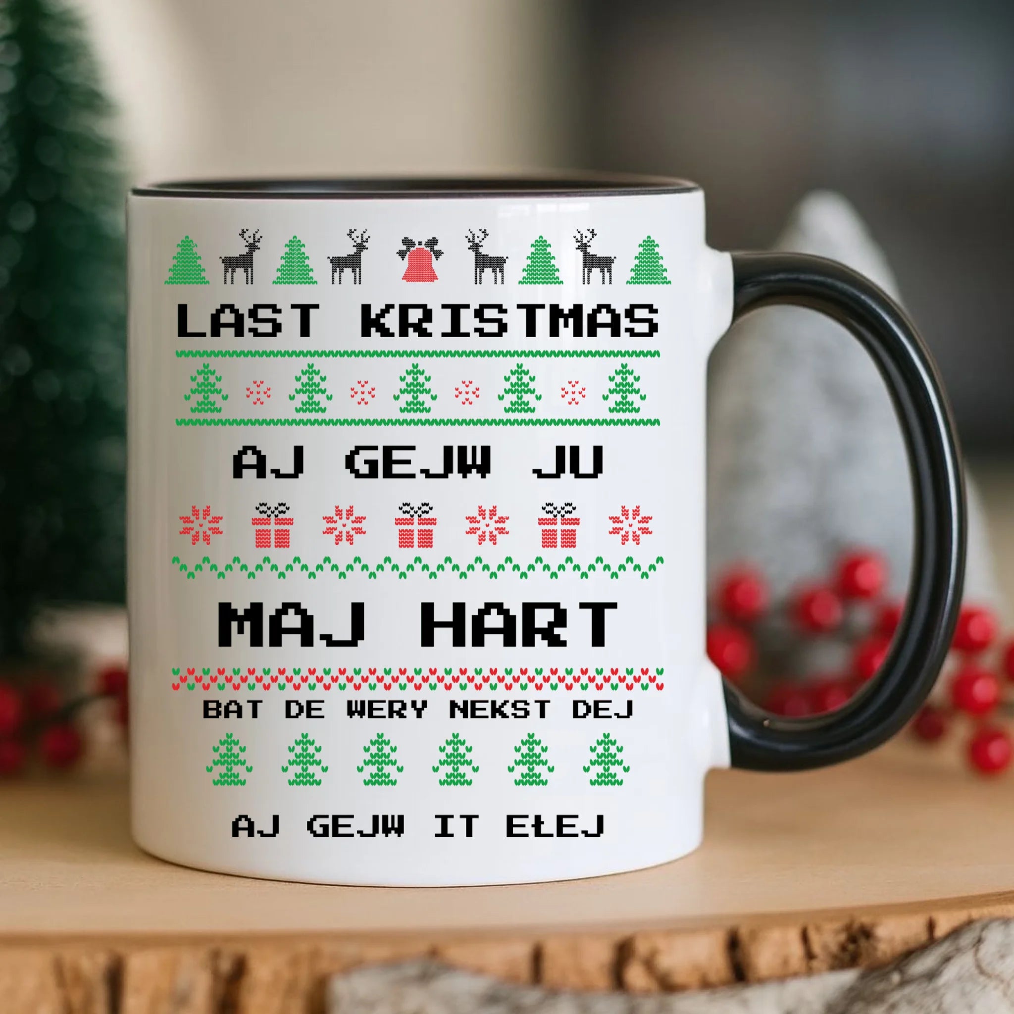 Kubek świąteczny - Last kristmas aj gejw ju maj hart BN13 - StoryCups.pl
