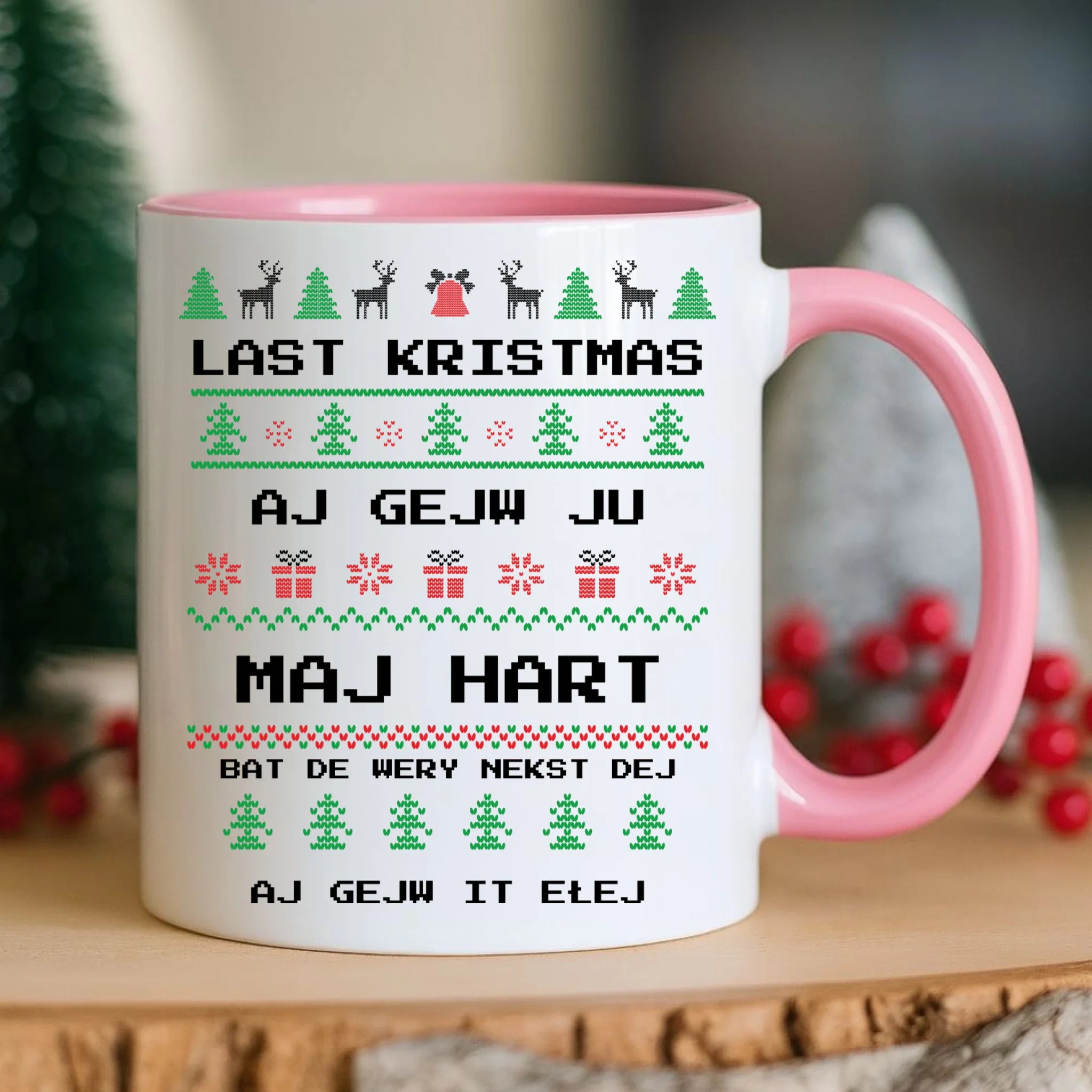 Kubek świąteczny - Last kristmas aj gejw ju maj hart BN13 - StoryCups.pl