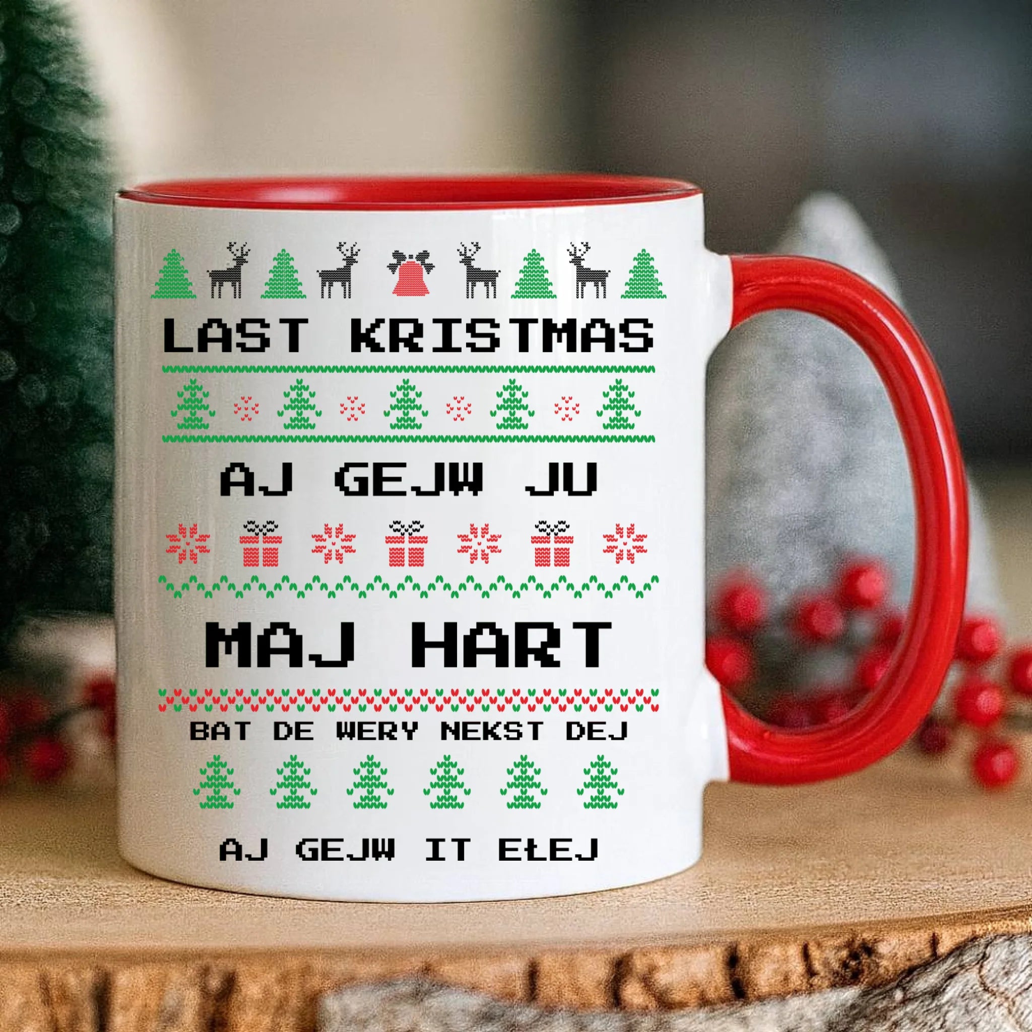 Kubek świąteczny - Last kristmas aj gejw ju maj hart BN13 - StoryCups.pl