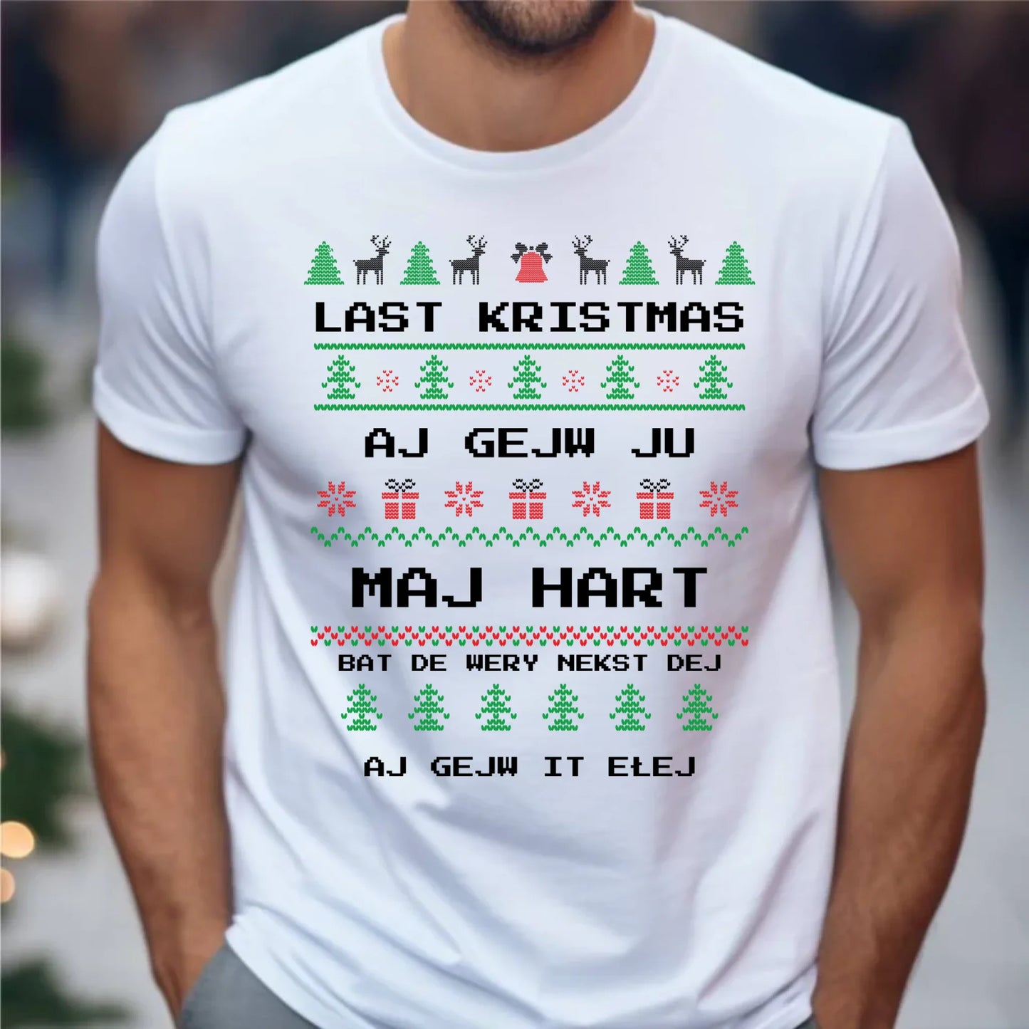 Koszulka męska świąteczna - Last kristmas aj gejw ju maj hart BN13 - StoryCups.pl