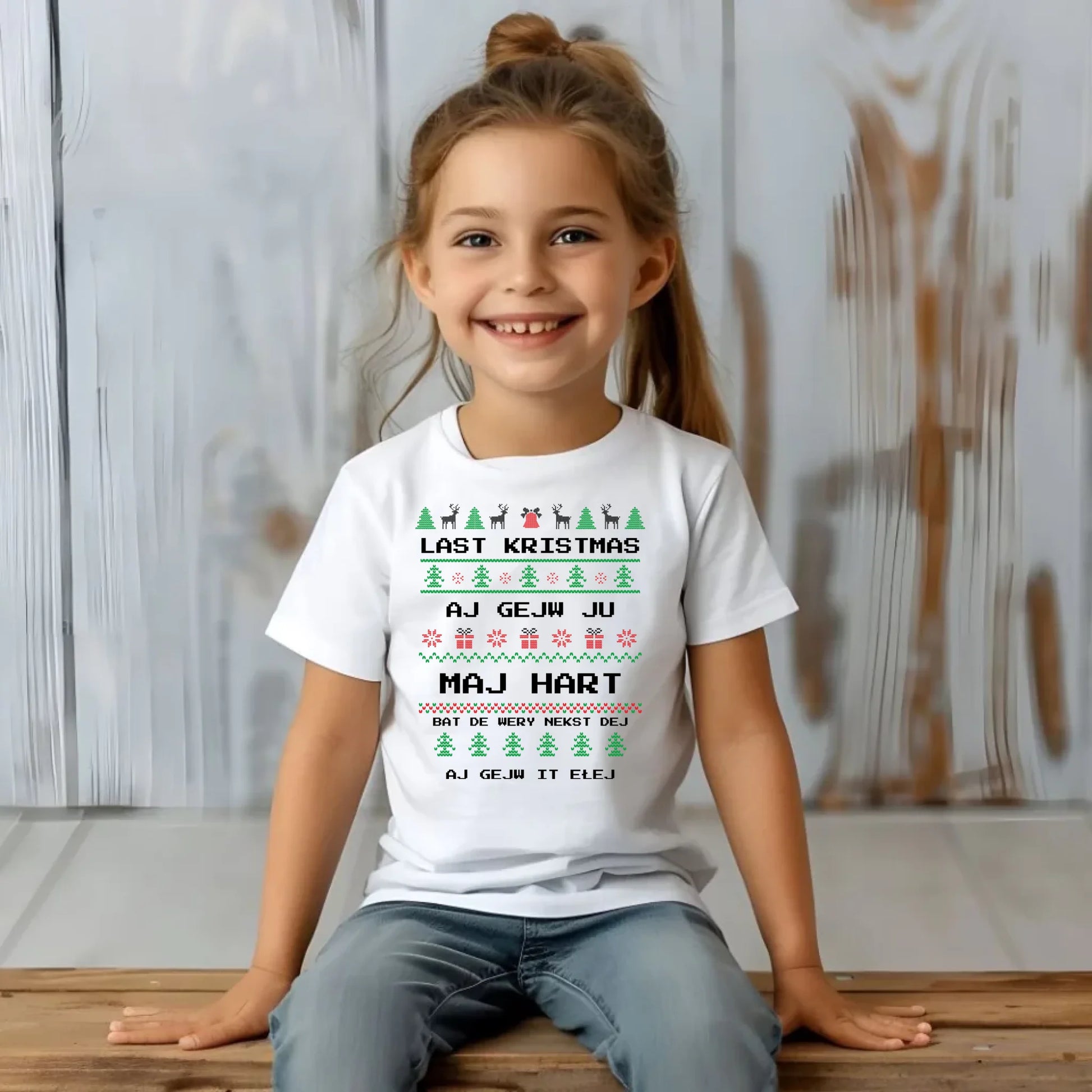 Koszulka dziecięca świąteczna - Last kristmas aj gejw ju maj hart BN13 - StoryCups.pl