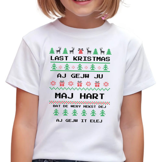 Koszulka dziecięca świąteczna - Last kristmas aj gejw ju maj hart BN13 - StoryCups.pl