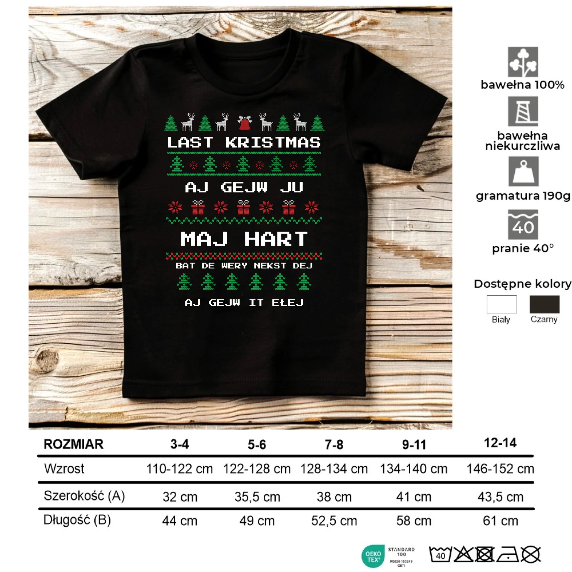 Koszulka dziecięca świąteczna - Last kristmas aj gejw ju maj hart BN13 - StoryCups.pl