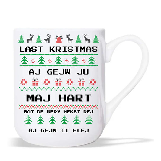 Kubek elegant świąteczny - Last kristmas aj gejw ju maj hart BN13 - StoryCups.pl