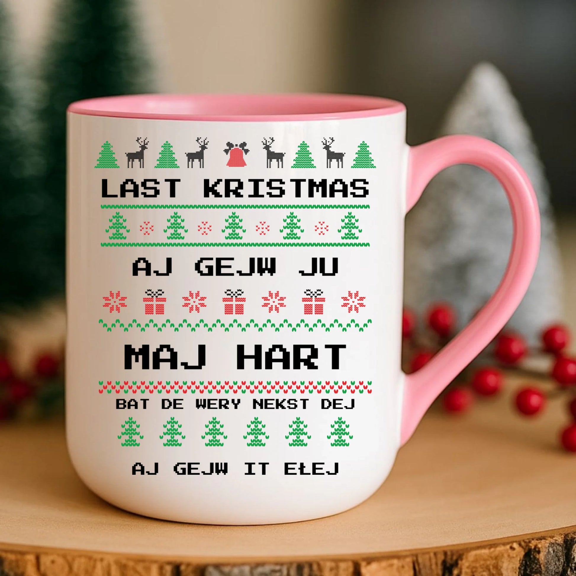 Kubek elegant świąteczny - Last kristmas aj gejw ju maj hart BN13 - StoryCups.pl